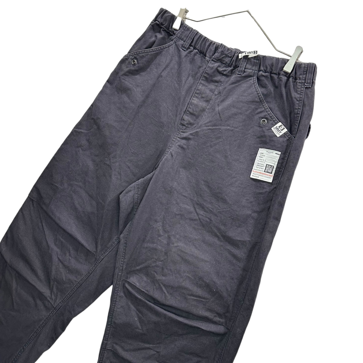 Maison MIHARA YASUHIRO(メゾンミハラヤスヒロ) 23AW RIP STOP MILITARY PT リップストップ ミリタリー パンツ J11PT042 48 ブラック