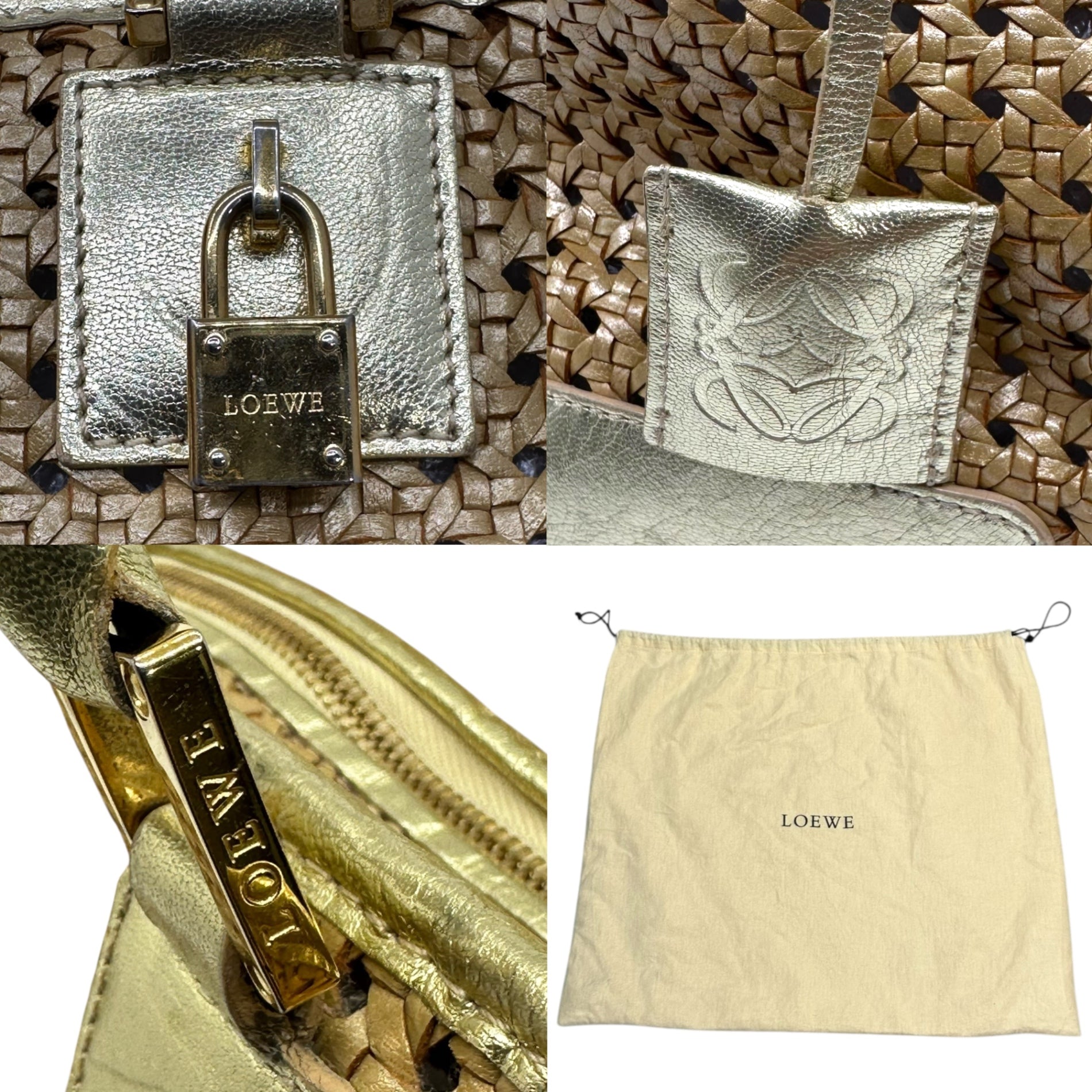 LOEWE(ロエベ) AMAZONA36 Gold Mesh Bag アマソナ 36 ゴールド メッシュ ハンド バッグ ゴールド
