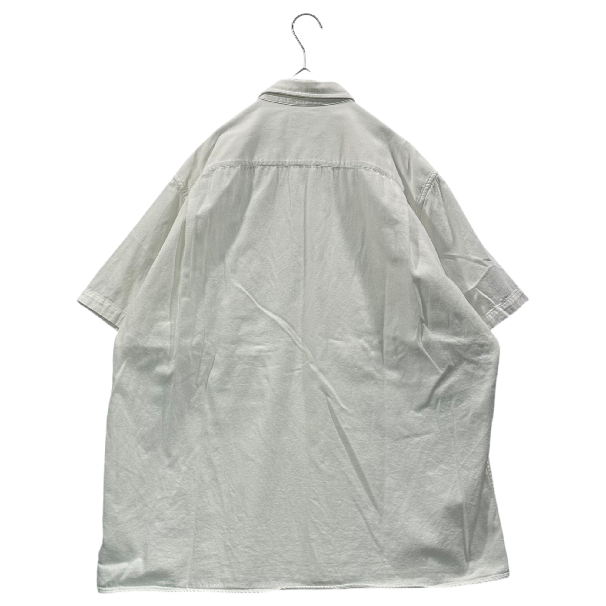 Karl Helmut(カールヘルム) 90's Big Gather Pocket S/S Shirt 90年代 ビッグ ギャザー ポケット 半袖 シャツ PO342FB23 L(実寸XXL程度) ホワイト