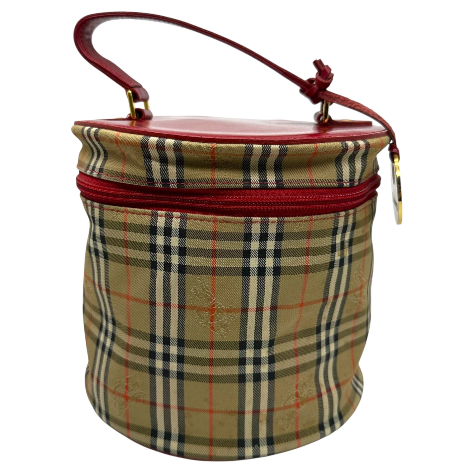 Burberry’s(バーバリーズ) Nova Check Vanity Bag Pouch ノバチェック バニティ バッグ ポーチ ベージュ×レッド