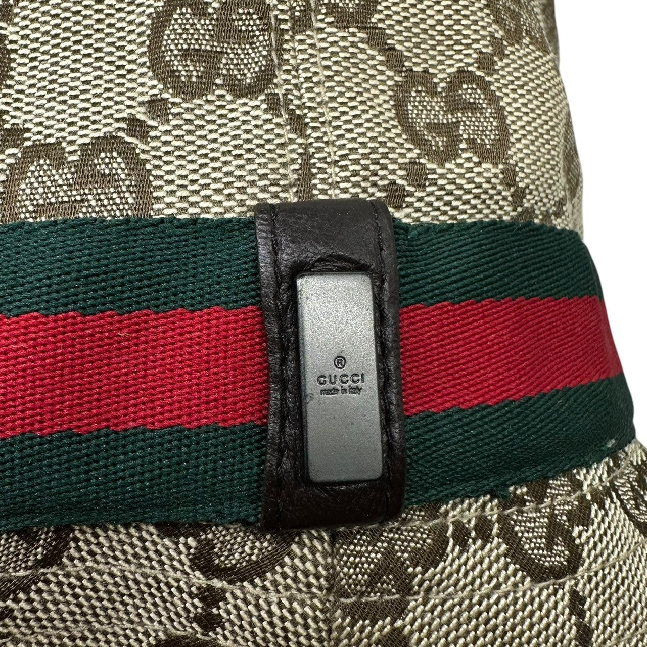 GUCCI(グッチ) 00's Sherry line GG canvas bucket hat シェリーライン GGキャンバス バケット ハット ABB0000263 XL ベージュ×グリーン×レッド