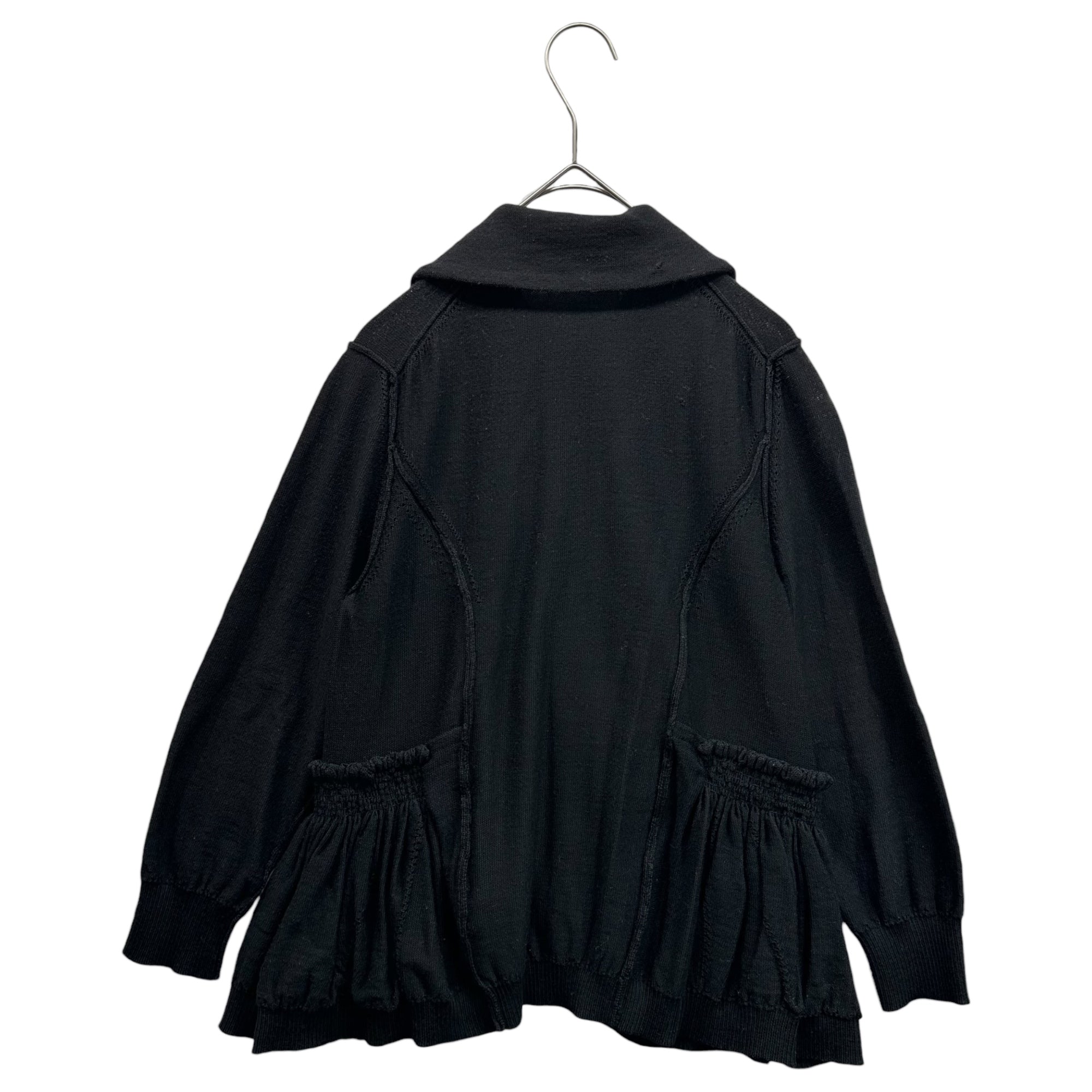 tricot COMME des GARCONS(トリココムデギャルソン) 08SS Round-Neck Flare Silhouette Wool Cardigan 丸襟 フレア シルエット ウール カーディガン TA-N009 FREE ブラック AD2007