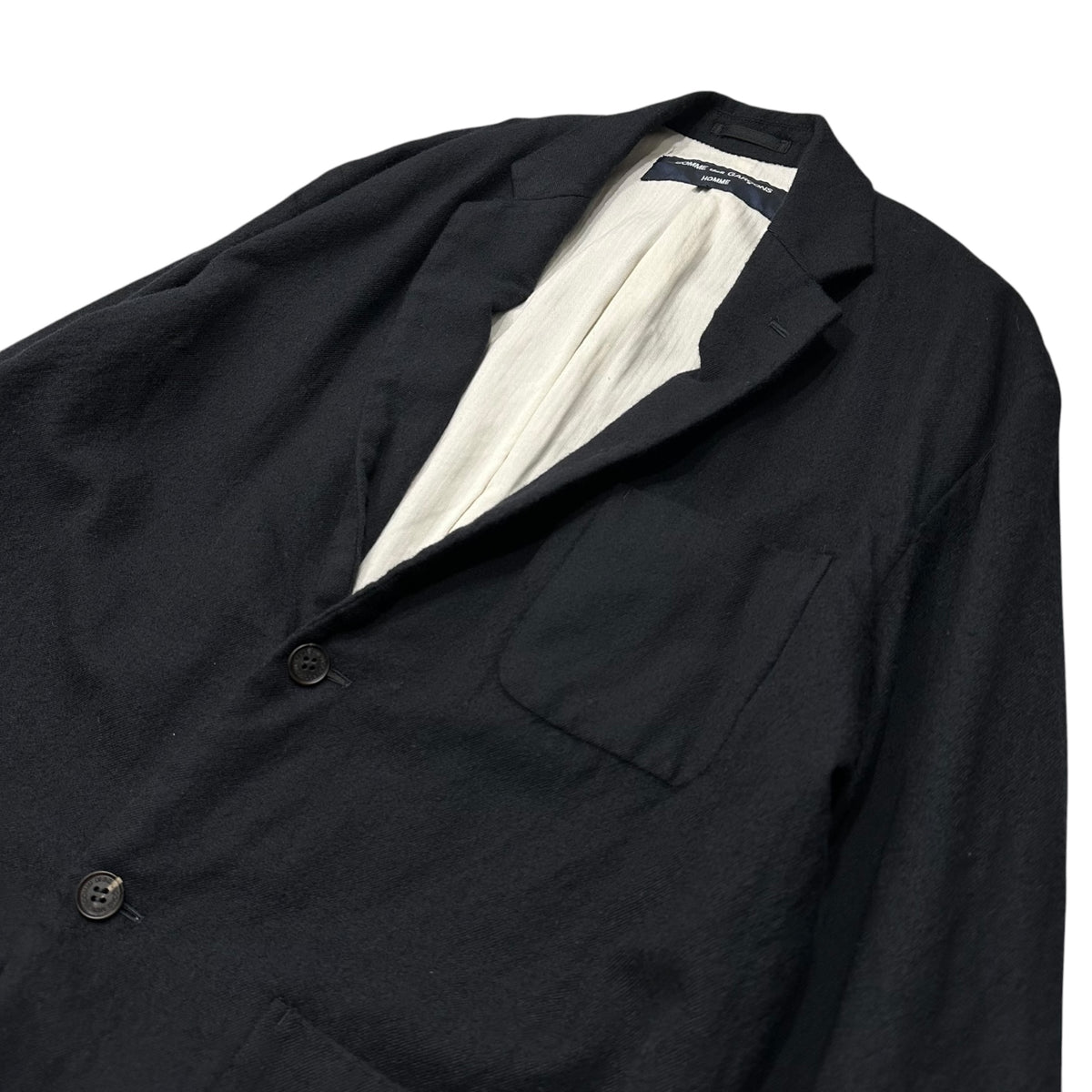 COMME des GARCONS HOMME(コムデギャルソンオム) 2024AW Wool Serge Milled Jacket ウール 縮絨 サージ ジャケット HN-J016 M ブラック AD2024