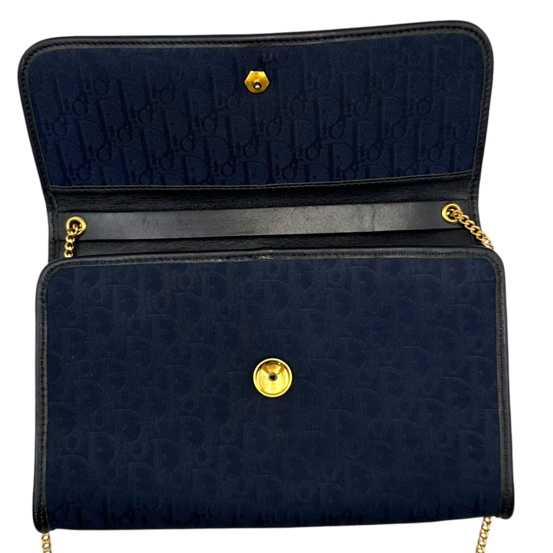 Christian Dior(クリスチャンディオール) 1970's Trotter Chain Shoulder Bag トロッター チェーン ショルダー バッグ ネイビー 70年代 ヴィンテージ