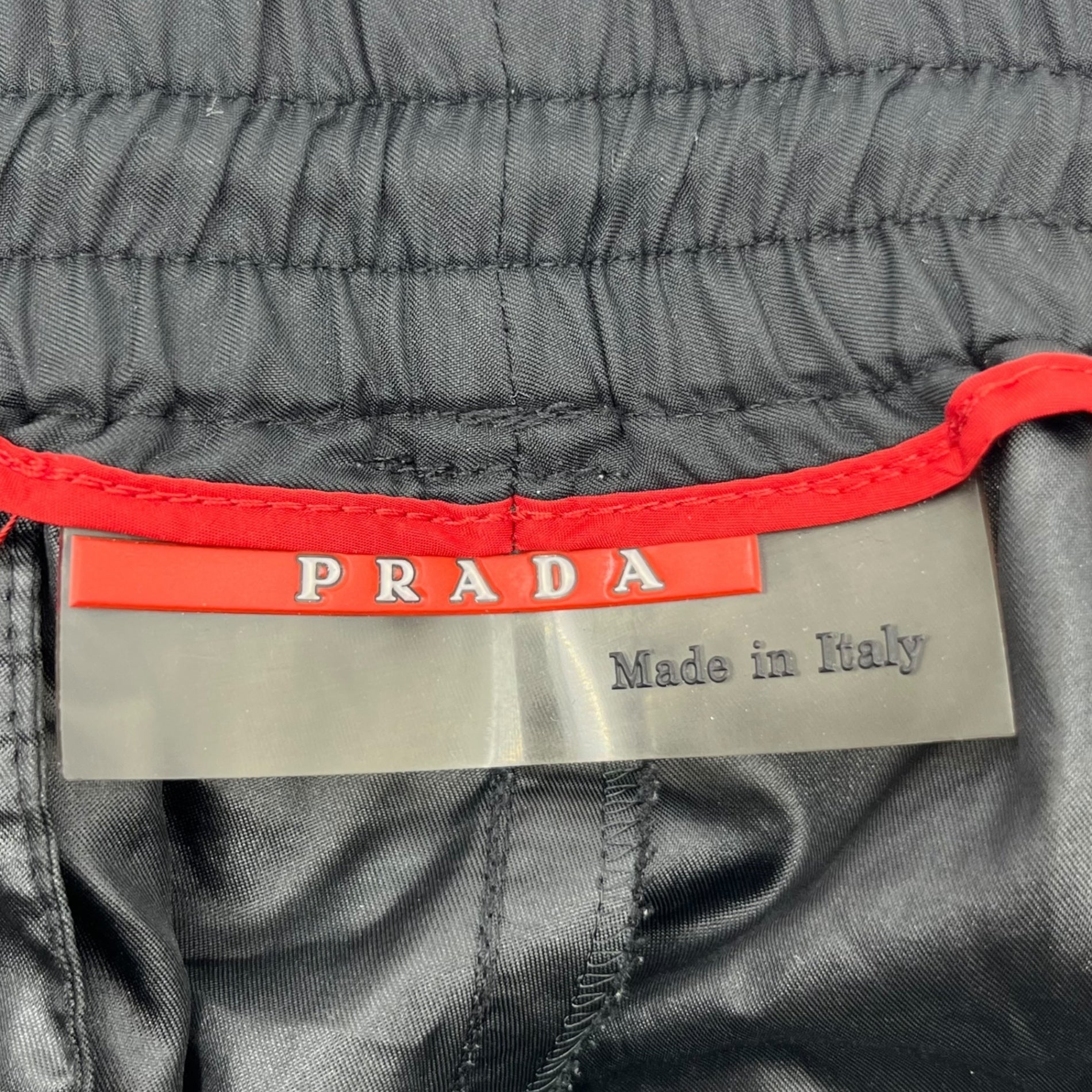 PRADA SPORT(プラダスポーツ) 00's  Hem zip logo tech pants 裾 ジップ ロゴ テック パンツ 48(M程度) ブラック Y2K トラック ジャージ