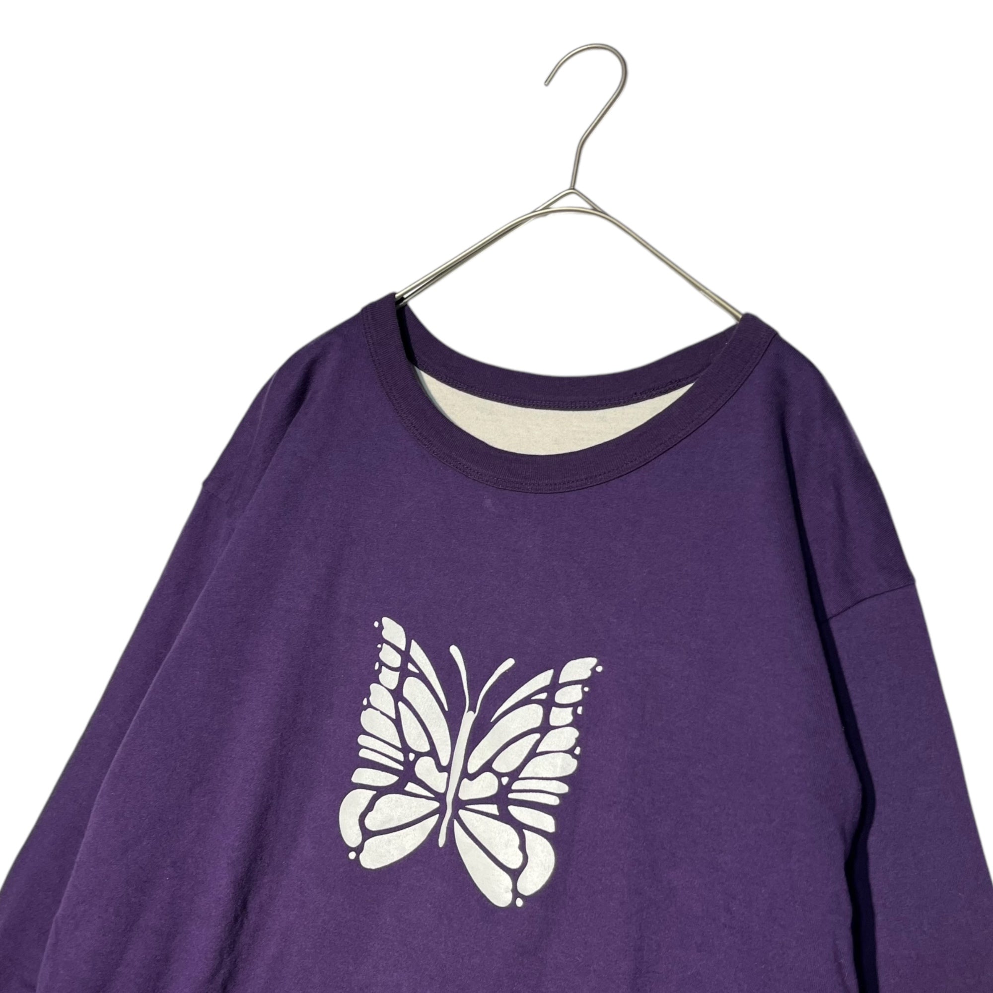 NEEDLES(ニードルズ) Papillon print reversible long sleeve T-shirt パピヨンプリント リバーシブル 長袖 Tシャツ LQ263 S パープル×ホワイト