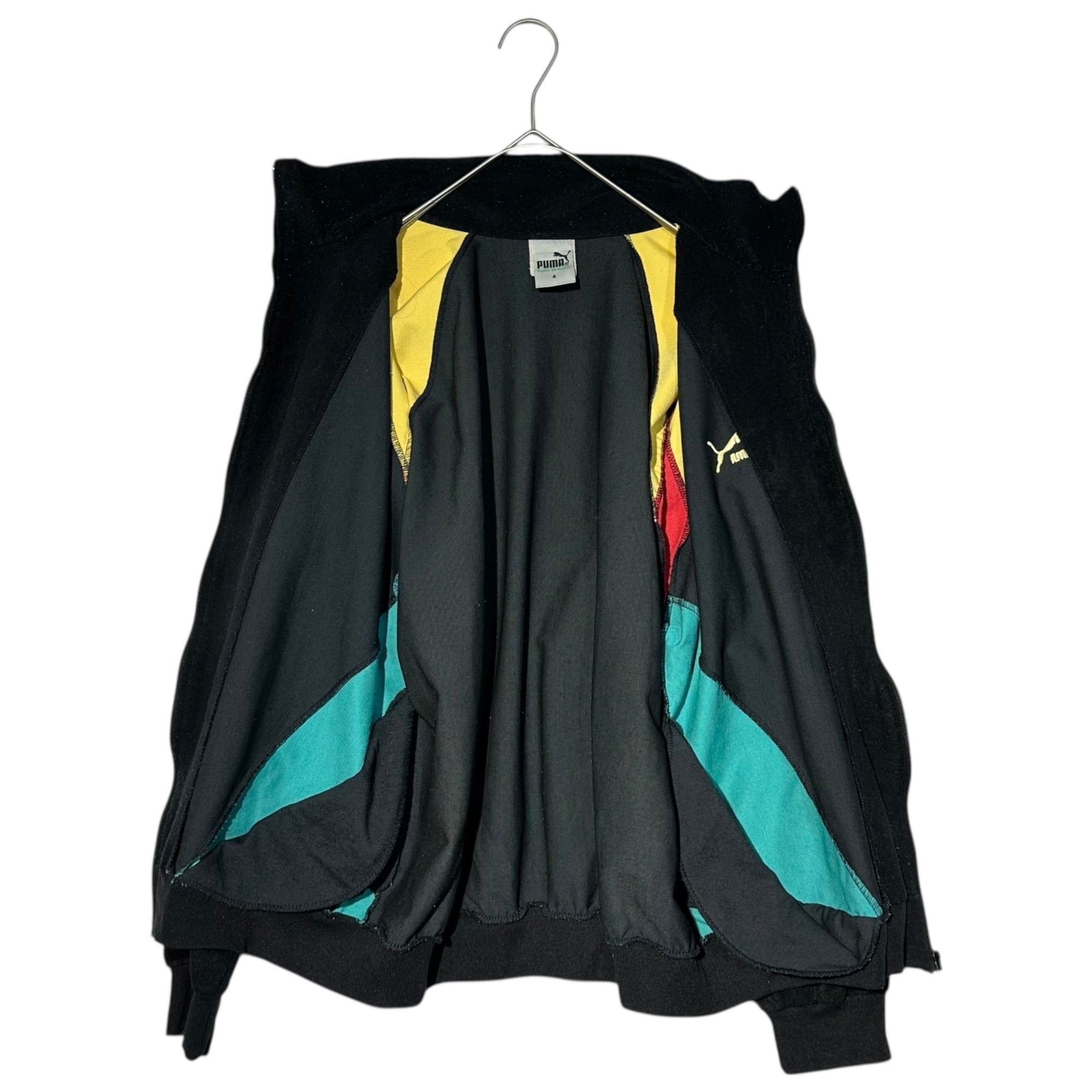 PUMA(プーマ) 70's France made Velour Track Jacket ベロア トラック ジャケット 4(L程度) ブラック 70年代 ヴィンテージ 古着