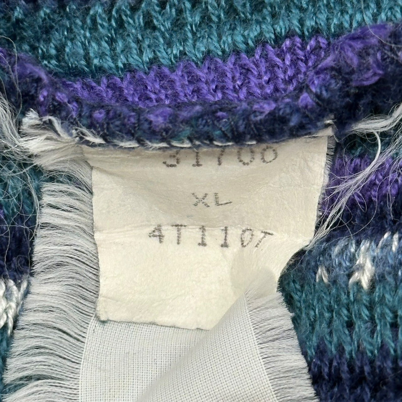 TUNDRA(ツンドラ) 90's 3D random knit ランダム ニット XL パープル×ネイビー 90年代