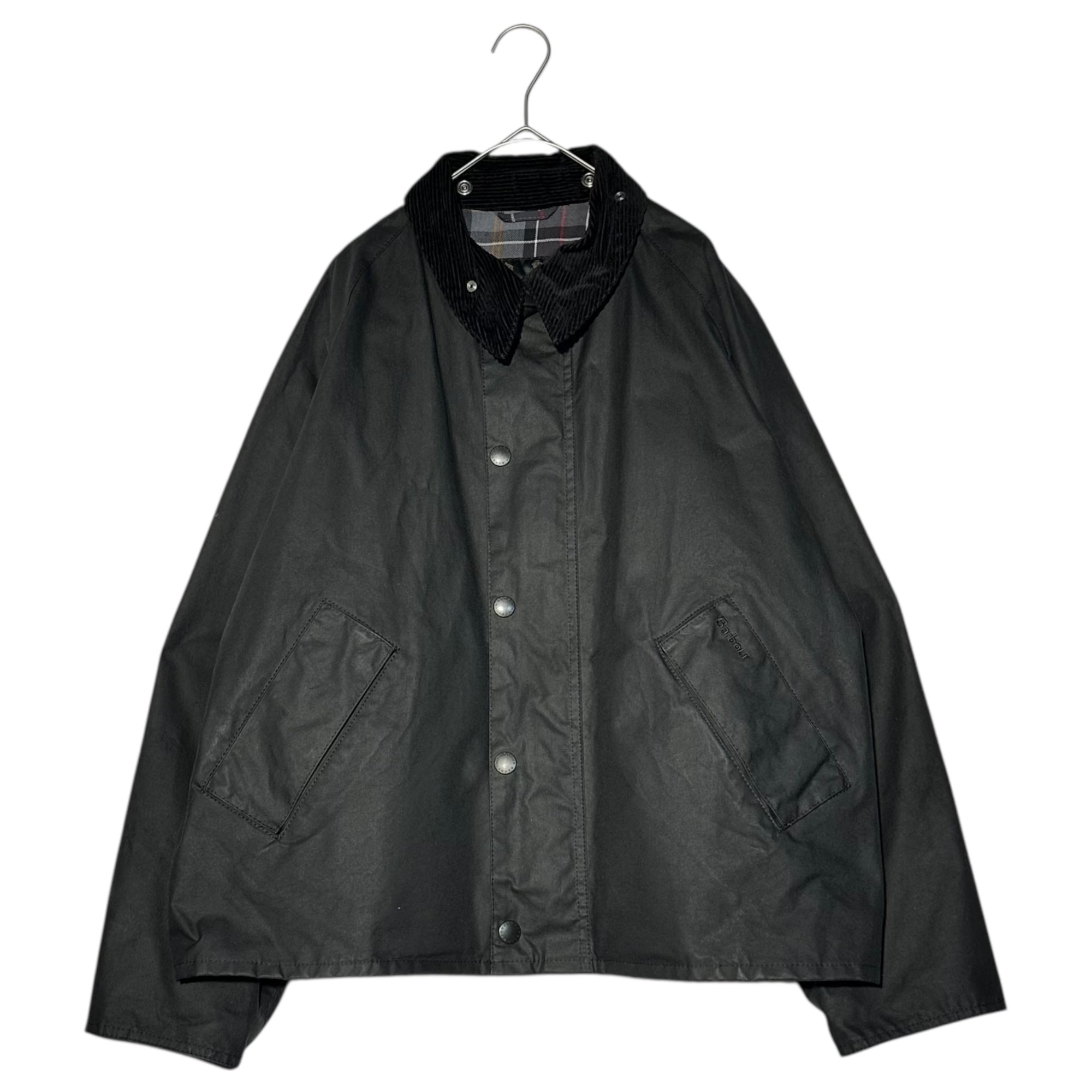 Barbour(バブアー) 24AW TRANSPORT トランスポート ワックス コットン ショート ブルゾン 242MWX1678 36(S程度) ブラック オイルド ジャケット ショート丈