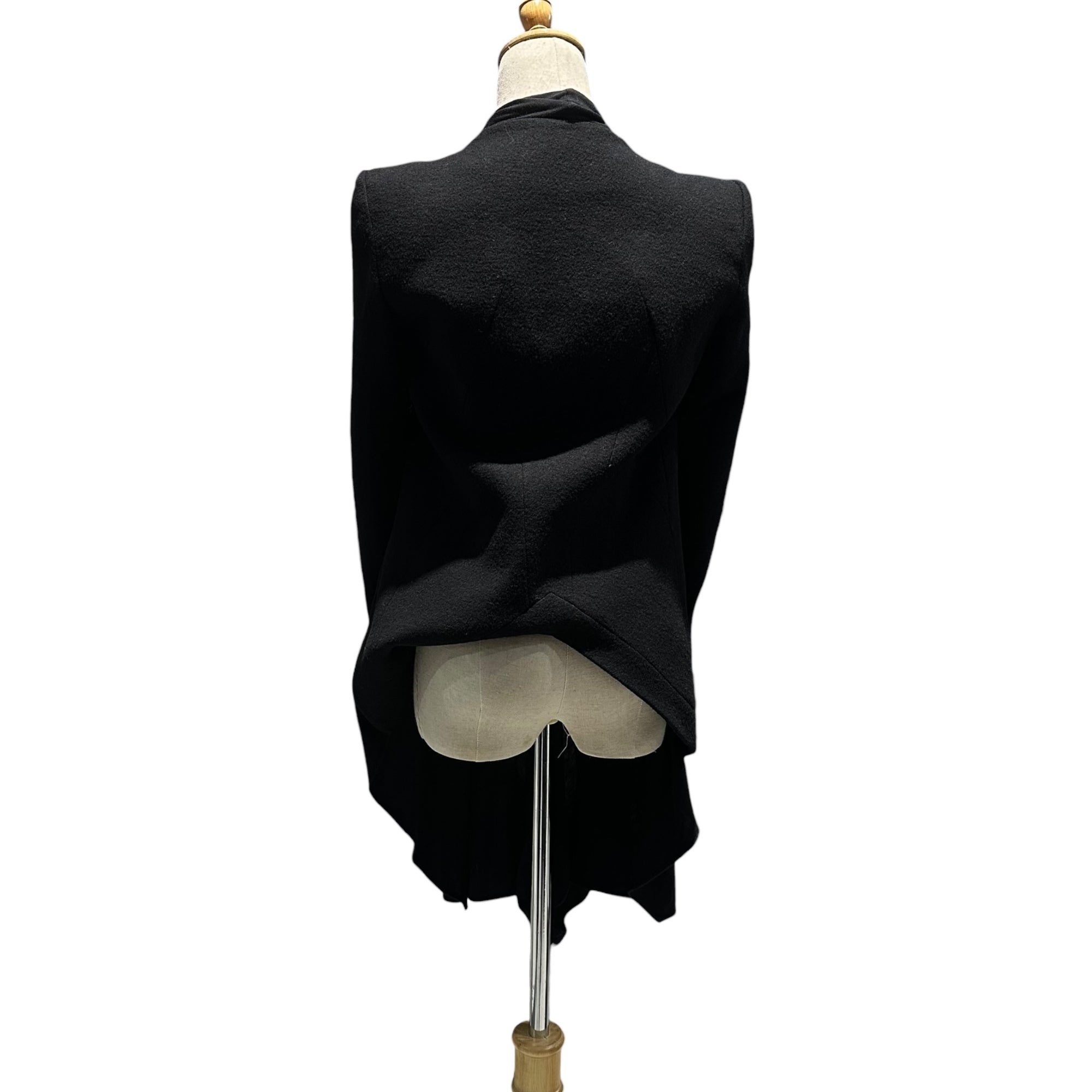 HELMUT LANG(ヘルムートラング) Wool Body Scarf Docking Jacket ウールボディ スカーフ ドッキング ジャケット 16-0304401 0(XS程度) ブラック