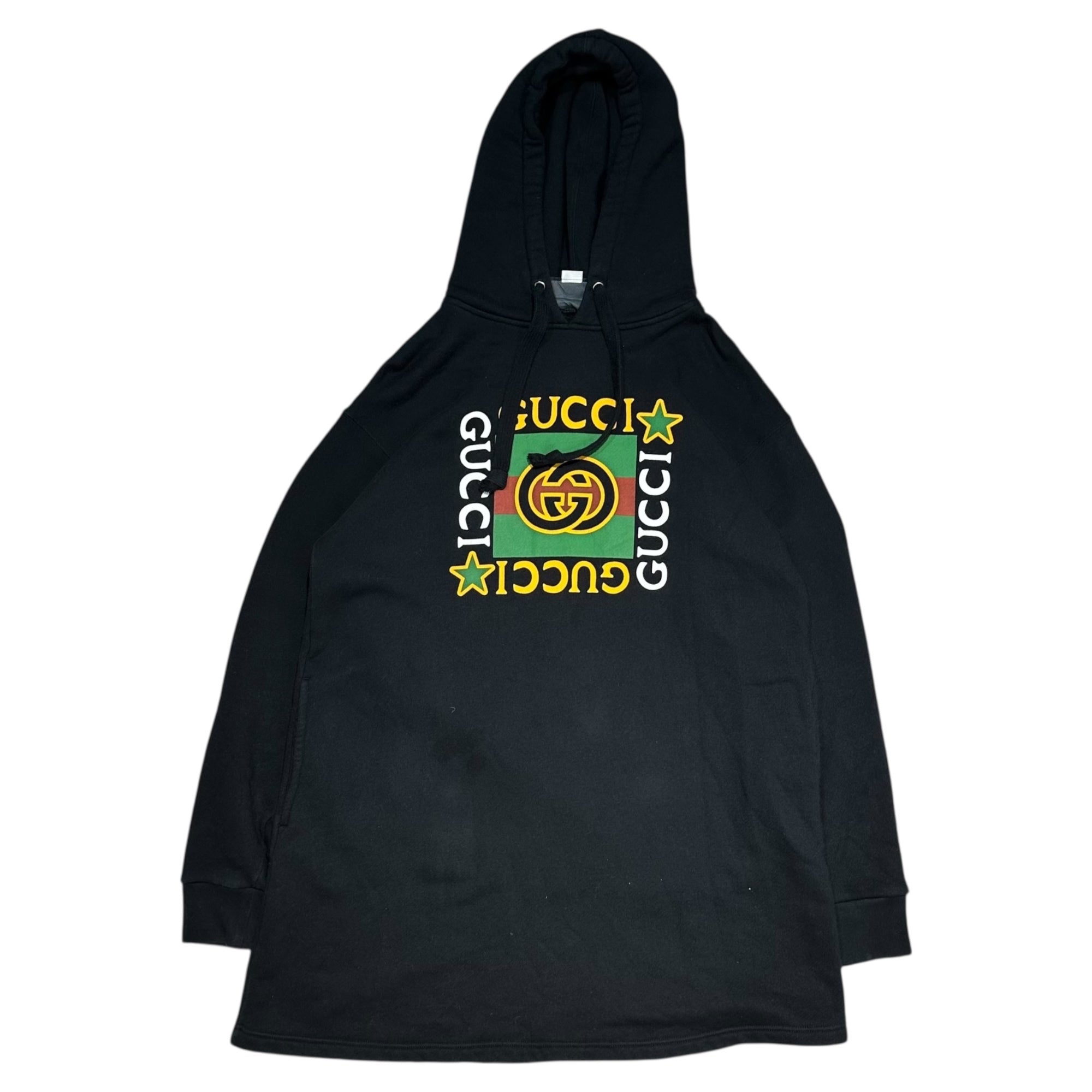 GUCCI(グッチ) Logo Print Pullover Hoodie Dress ロゴ プリント プルオーバー パーカー ワンピース 610144 XJB8V S ブラック