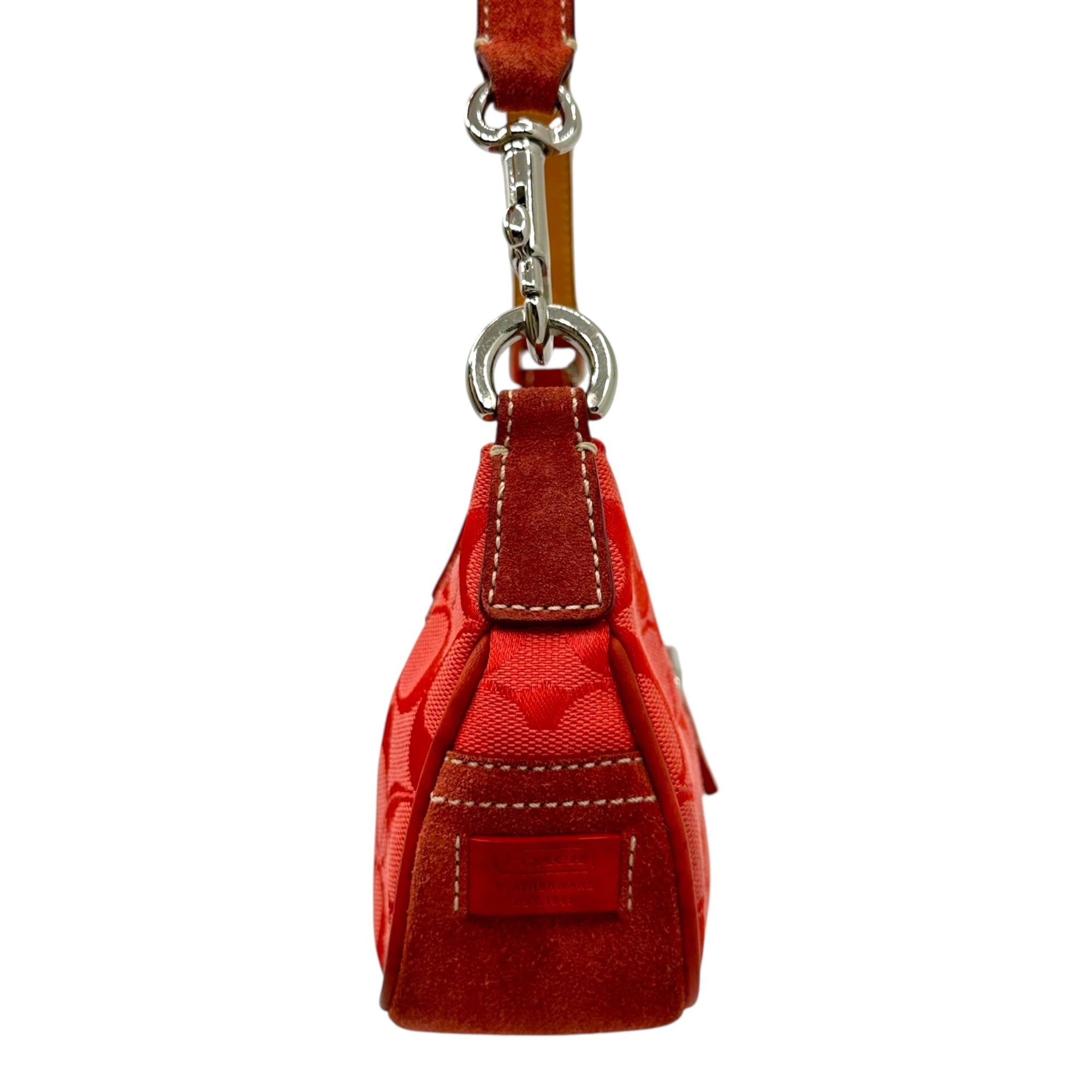 COACH(コーチ) Signature Mini One-Shoulder Bag シグネチャー キャンバス スウェード レザー ミニ ワンショルダー バッグ 6362 ピンク 肩掛け アクセサリー ポーチ