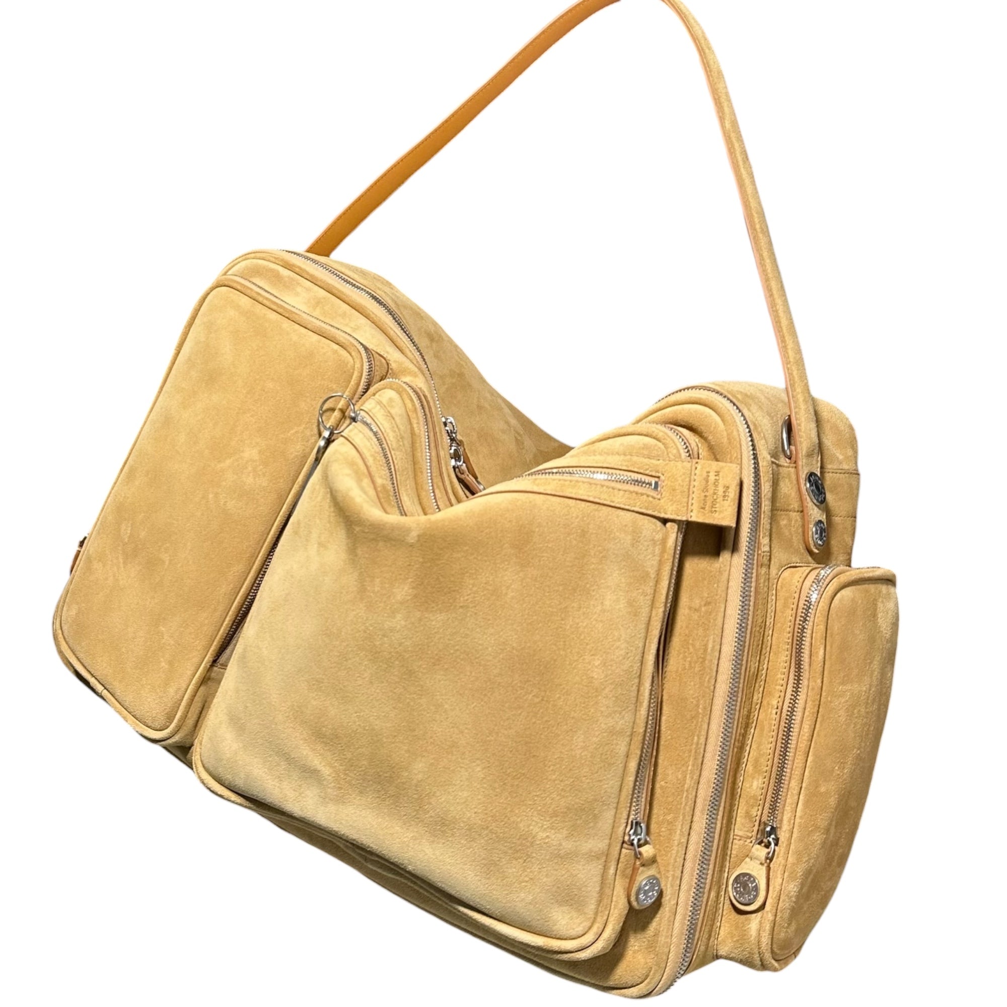 Acne Studios(アクネストゥディオズ) Camero Hotel Suede カメロ ホテル スウェード A10486- ベージュ ショルダー バッグ ボストン 旅行
