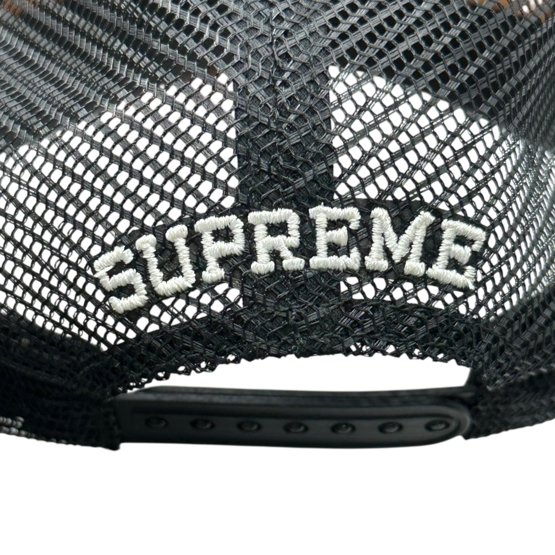 SUPREME×ANTIHERO(シュプリーム×アンタイヒーロー) 22SS Mesh Back 5-Panel メッシュ 5パネル キャップ ブラック×ホワイト コラボ 帽子
