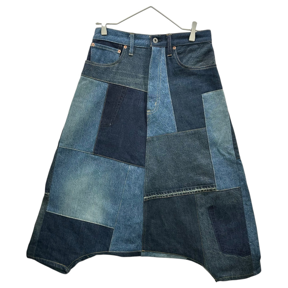 COMME des GARCONS JUNYA WATANABE(コムデギャルソンジュンヤワタナベ) 2018AW Denim Patchwork Sul Elle Pants デニム パッチワーク ペンギン サルエル パンツ XB-P006 XS インディゴ AD2018
