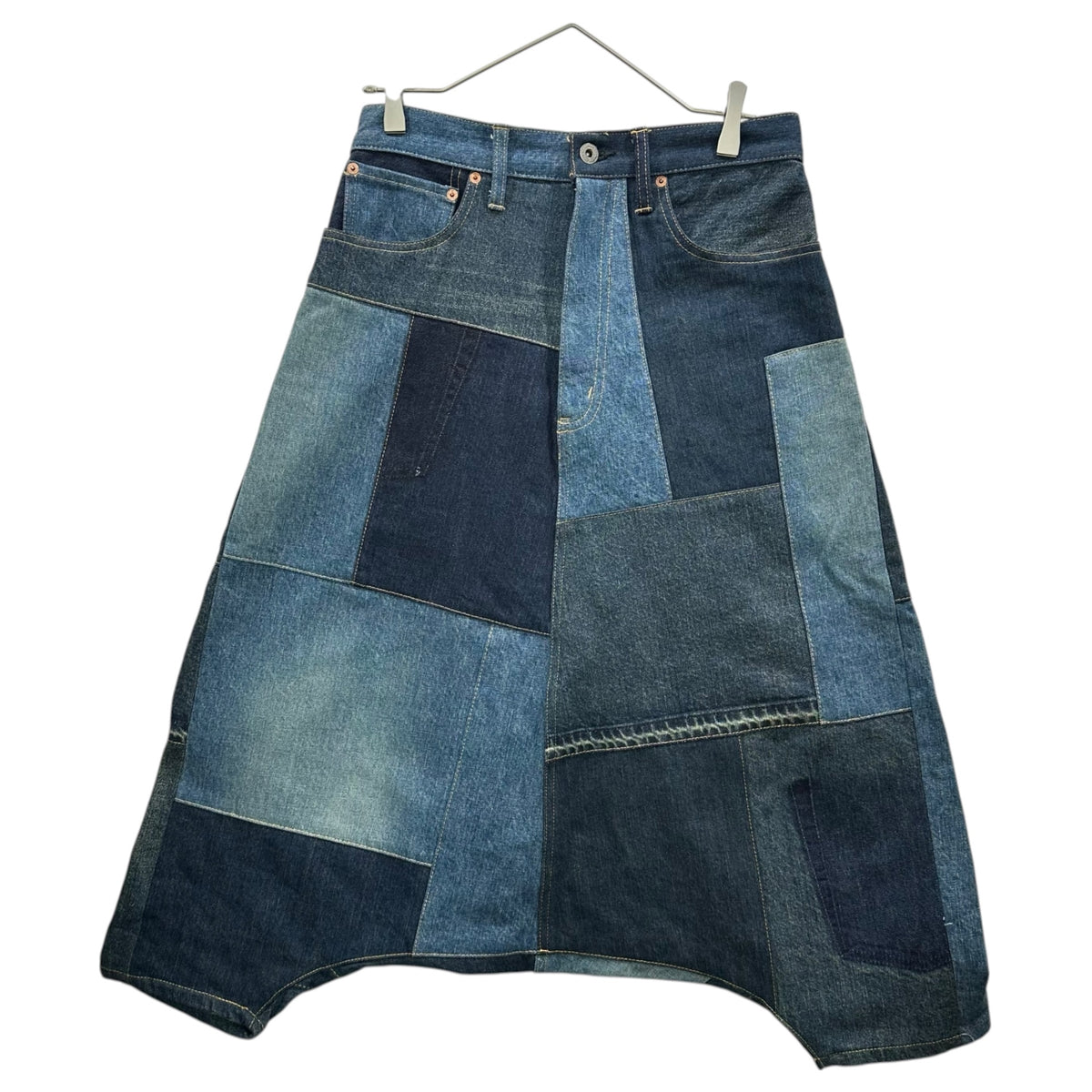 COMME des GARCONS JUNYA WATANABE(コムデギャルソンジュンヤワタナベ) 2018AW Denim Patchwork Sul Elle Pants デニム パッチワーク ペンギン サルエル パンツ XB-P006 XS インディゴ AD2018
