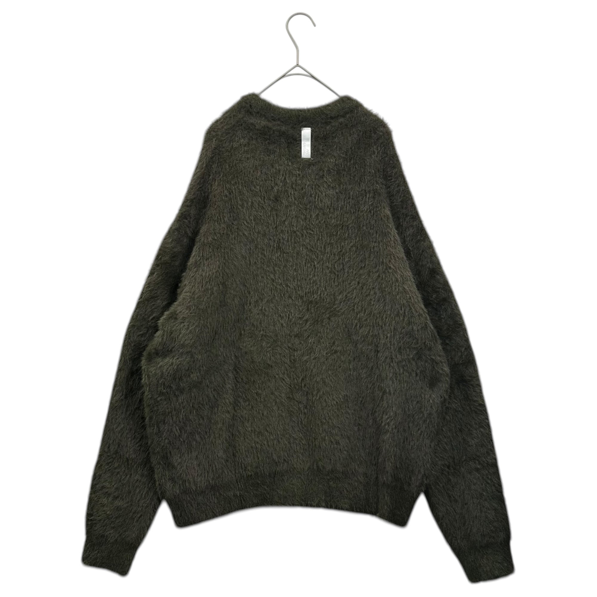 NOMANUAL(ノーマニュアル) CROPPED HAIRY KNIT クロップドヘアリー長袖ニット 4571654523888 L カーキ
