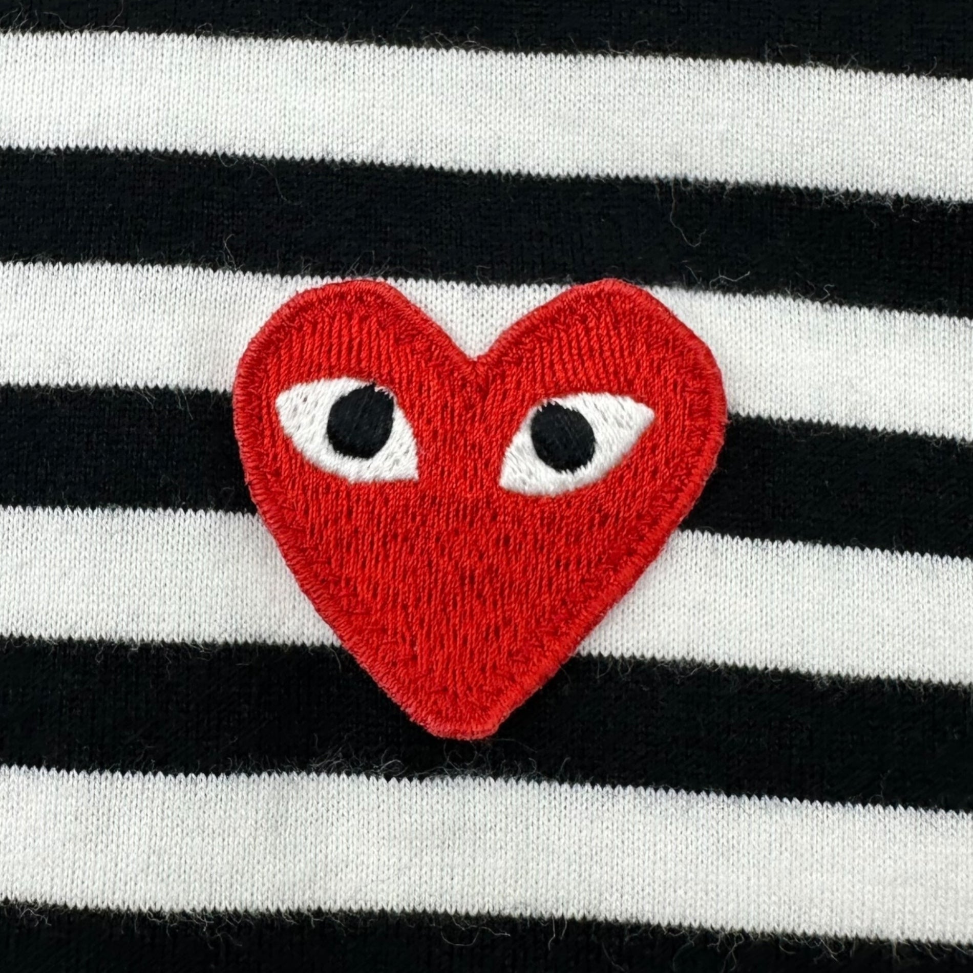 PLAY COMME des GARCONS(プレイコムデギャルソン) 24SS Unisex Border Long Sleeve T-Shirt BLACK/WHITE ユニセックス ボーダー 長袖 Tシャツ AX-T164 XXL ホワイト×ブラック カットソー