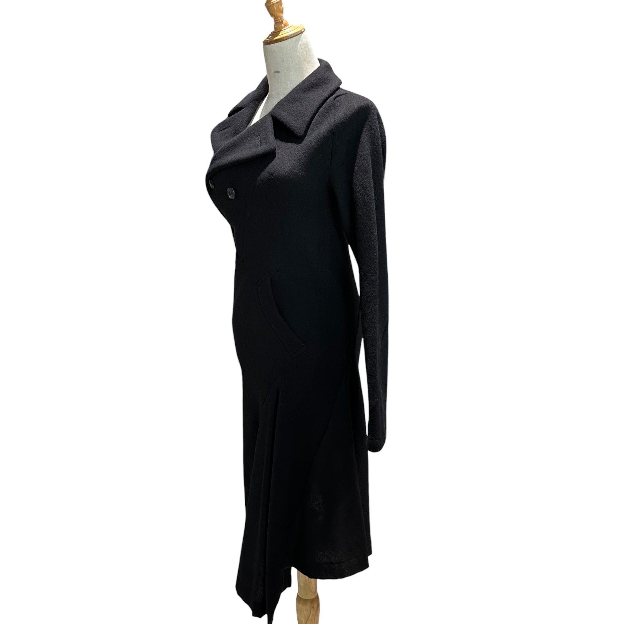 COMME des GARCONS COMME des GARCONS(コムデギャルソンコムデギャルソン) 14AW Twisted Melton Double Long Coat 捻じれ メルトン ダブル ロング コート RN-J033 M ブラック AD2014