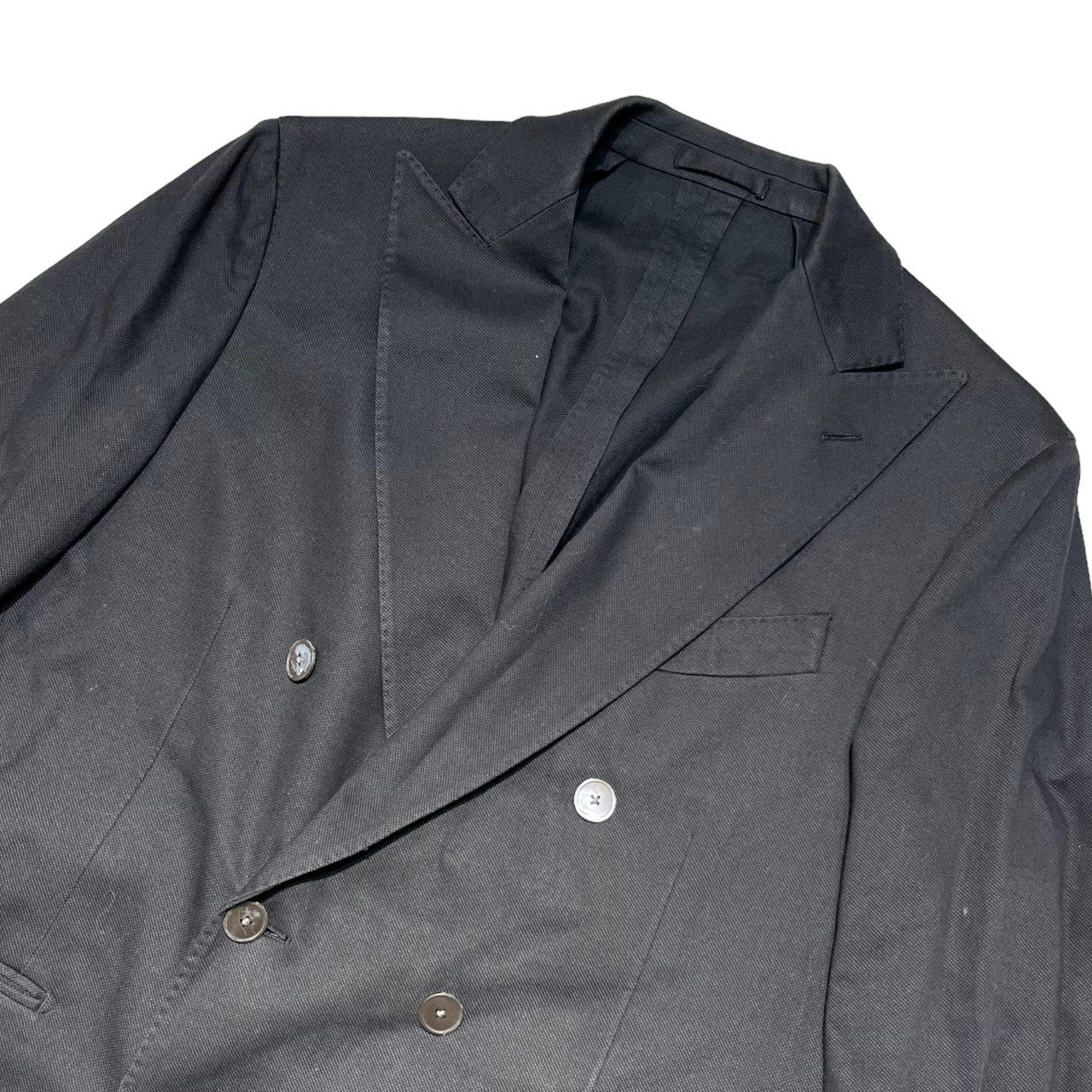 LARDINI(ラルディーニ) Double-breasted tailored jacket ダブル ブレスト テーラード ジャケット 50(XL程度) ブラック イタリア製 ドレス スーツ