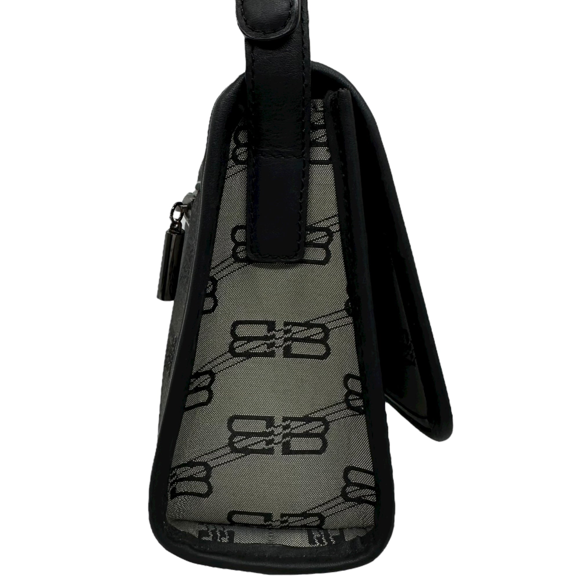 BALENCIAGA(バレンシアガ) BB All-Over Print Logo One-Shoulder Bag 総柄 ロゴ ワンショルダー バッグ グレー×ブラック ハンド 肩掛け ヴィンテージ