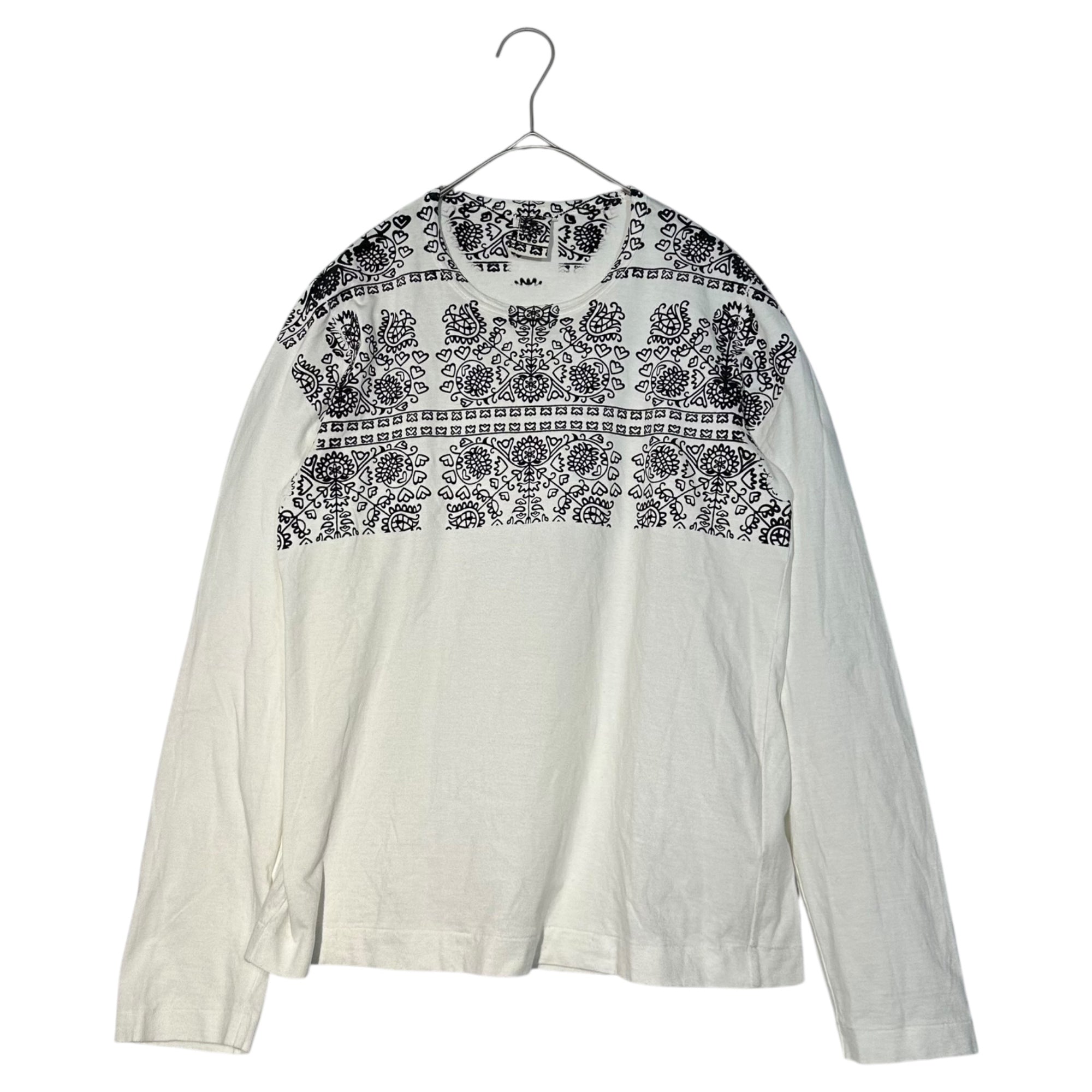 TAO COMME des GARCONS(タオコムデギャルソン) 09AW Flower Flocky Print T-Shirt フラワー フロッキー プリント Tシャツ 3D-T004 Ｍ ホワイト×ブラック AD2009