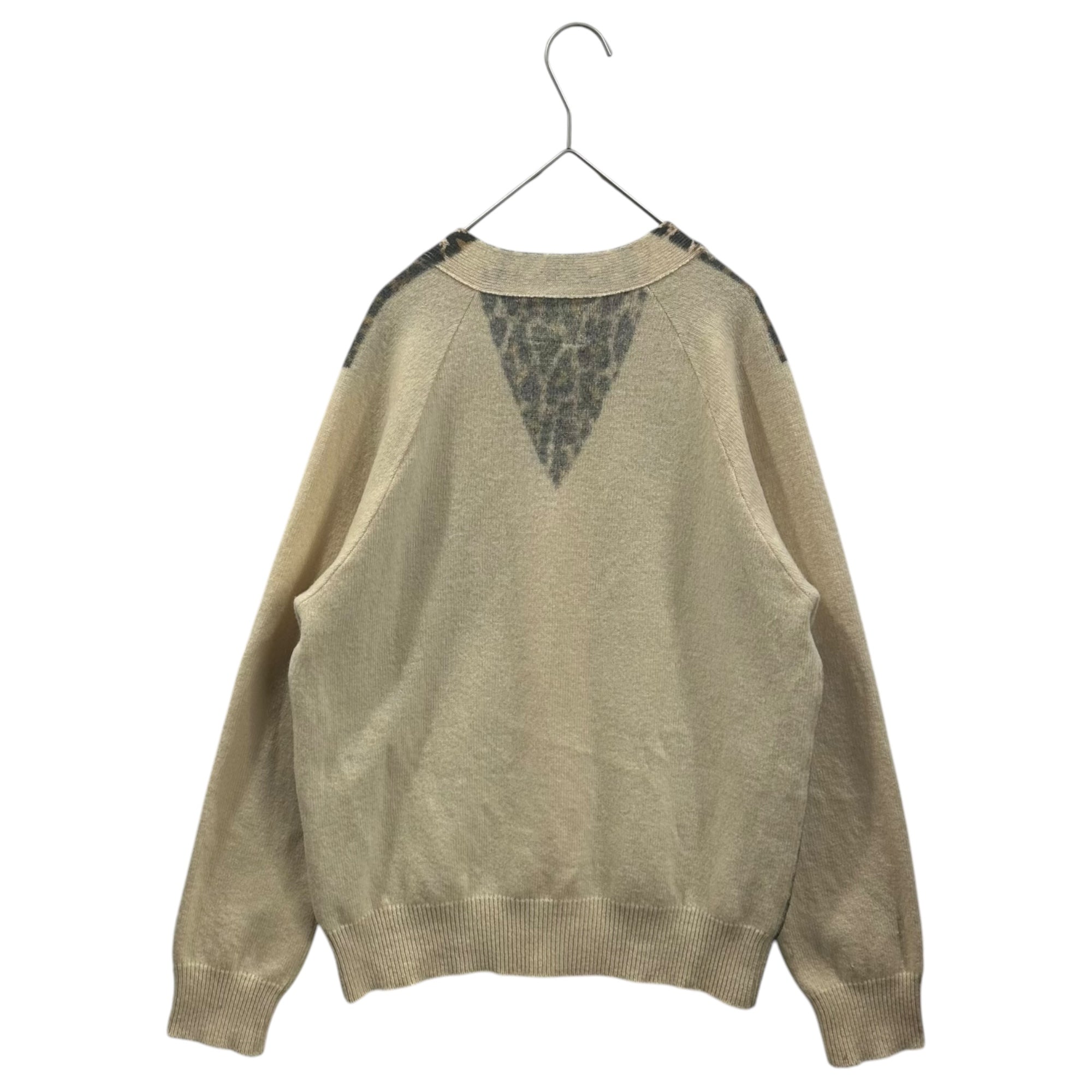 NUMBER (N)INE(ナンバーナイン) 2003AW "TOUCH ME I'M SICK" Leopard-Print Wool Cardigan カート期 レオパード ウール カーディガン 3 アイボリー×ブラウン 00's