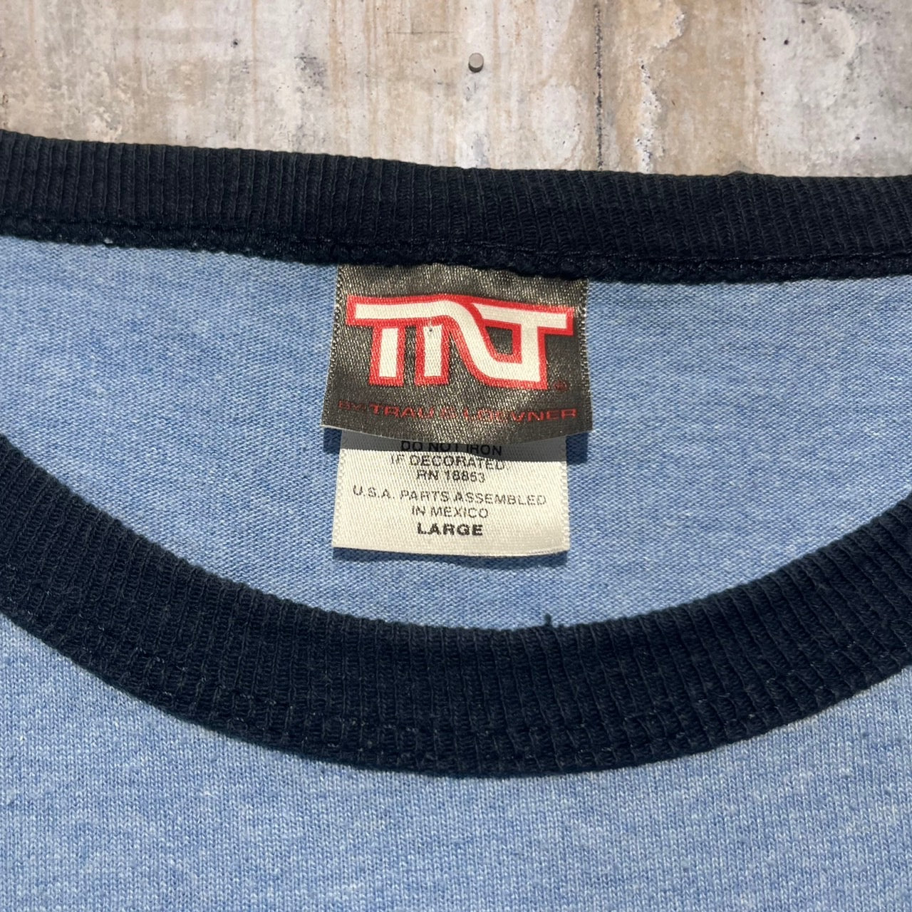TNT(ティーエヌティー) 90'sアニメプリントリンガーTシャツ L ブルー マッハGOGOGO
