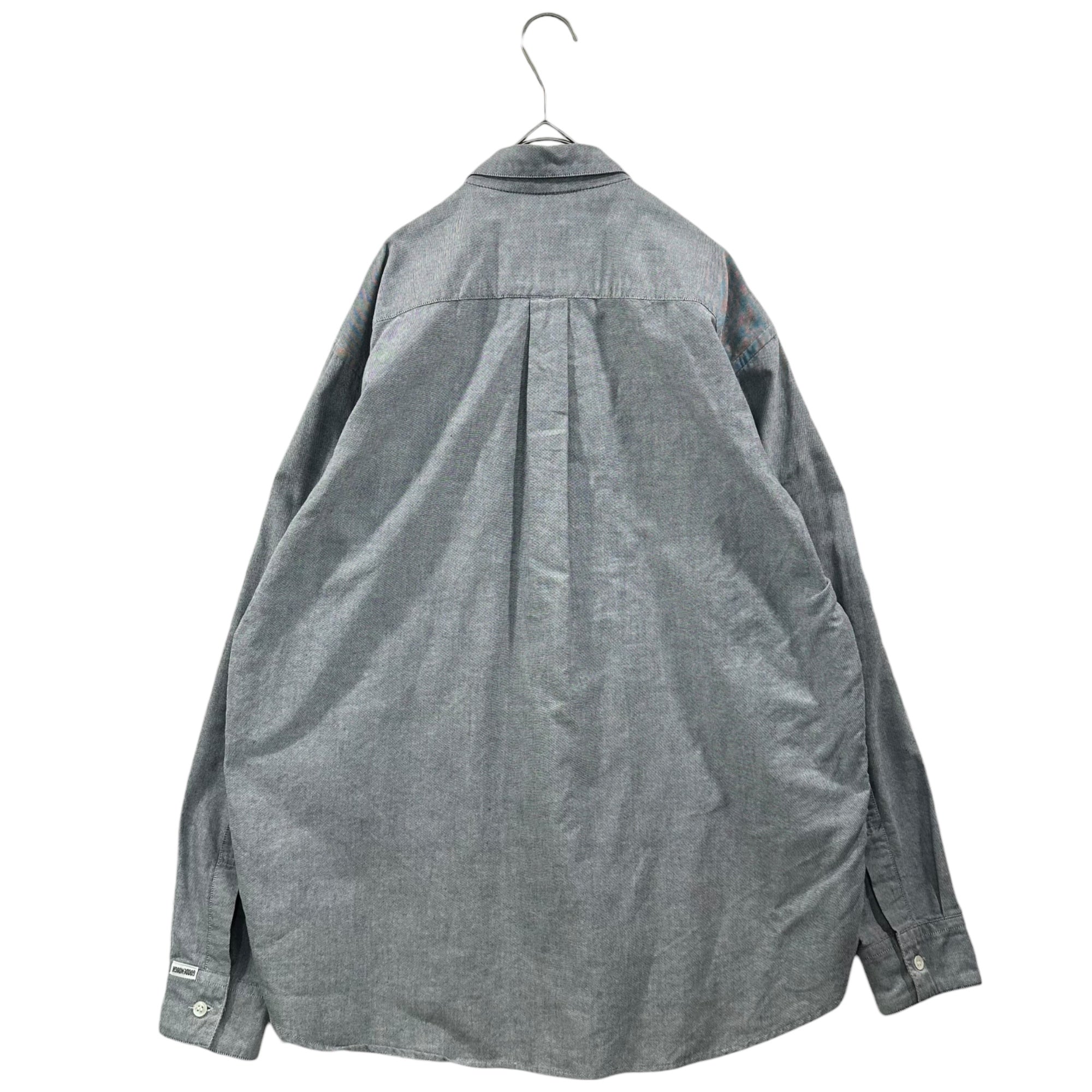 GOODENOUGH(グッドイナフ) 90's Hem Logo Button-Down Dungaree Shirt 90年代 裾 ロゴ ボタンダウン ダンガリー シャツ M ブルー
