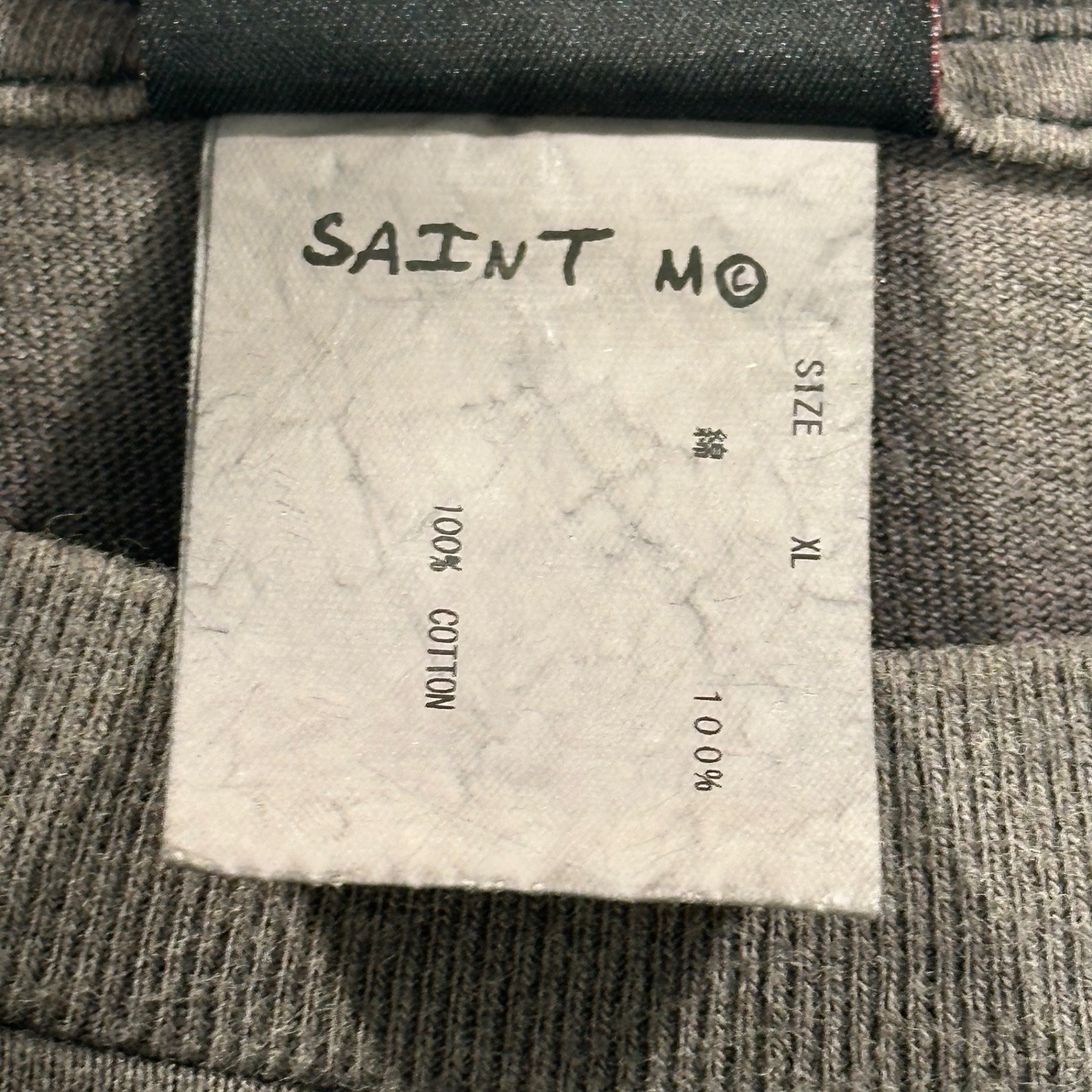 SAINT MICHAEL(セントマイケル) 21AW LS TEE SHEEP GORILLA 羊 ゴリラ プリント 長袖 Tシャツ SM-A21-0000-016 XL ブラック ヴィンテージ加工 ロンT