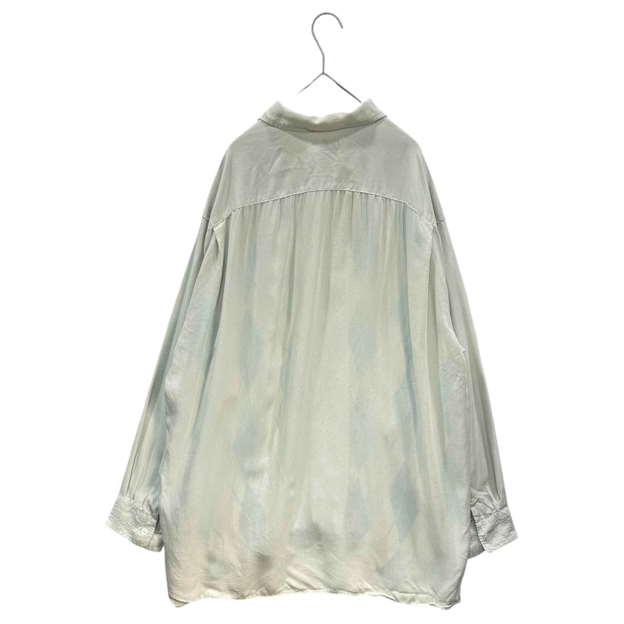 GOODENOUGH(グッドイナフ) 1991's Silk Argyle Oversized Shirt シルク アーガイル ビッグ シャツ 表記消(XL程度) ホワイト×ライトブルー 90年代 90's ダイア パジャマ ヴィンテージ アーカイブ