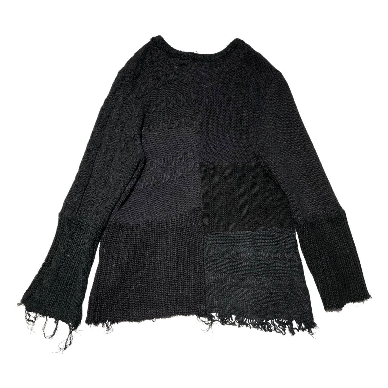 TALKING ABOUT THE ABSTRACTION(トーキングアバウトザアブストラクション) 00's V-neck reconstructed knit Vネック 再構築 ニット 2(M程度) ブラック