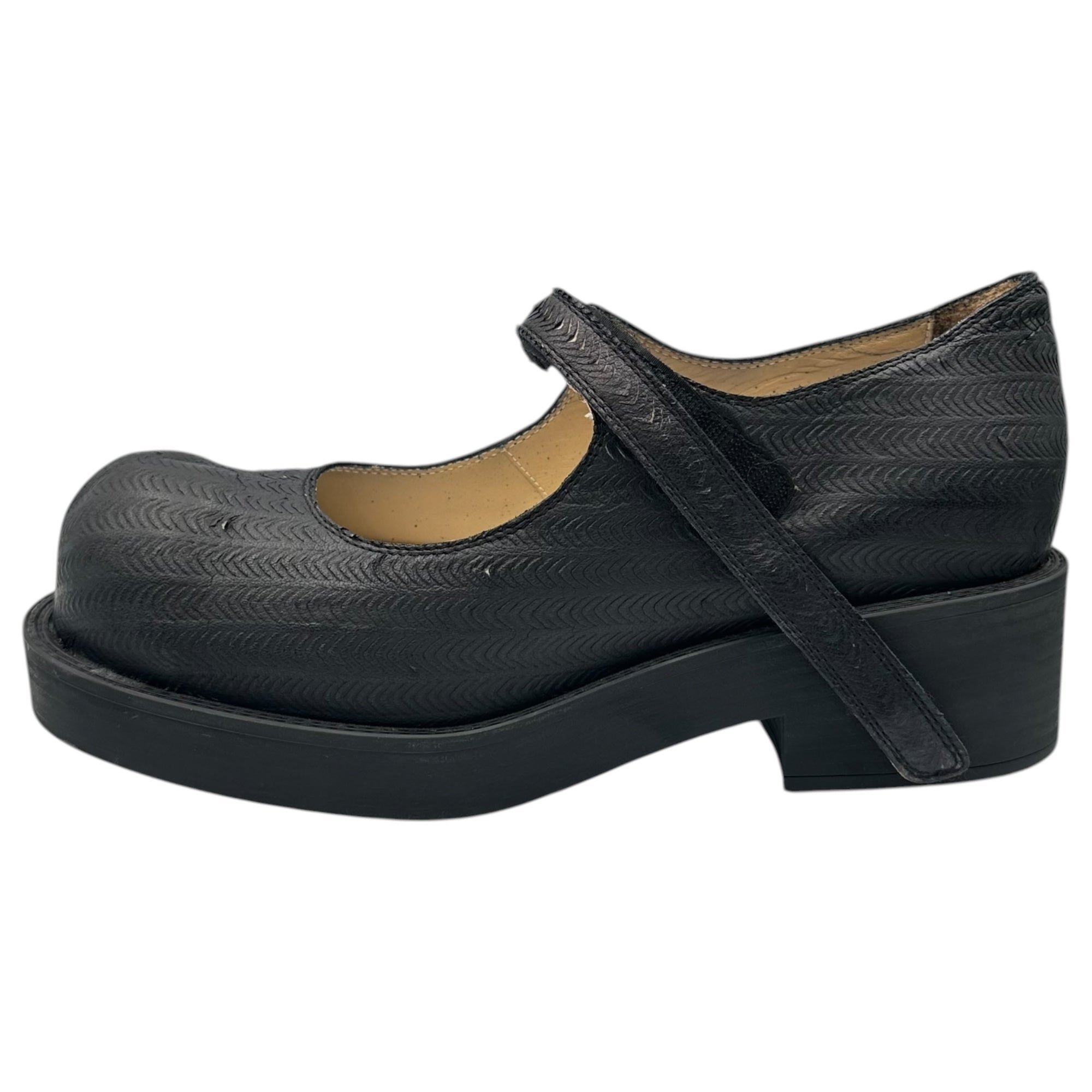 MM6 Maison Margiela(エムエムシックス) 24SS ”Sample product” Embossed Leather Mary Jane Shoes サンプル品 型押しレザー メリージェーン シューズ 43(28cm程度) ブラック ソルド品