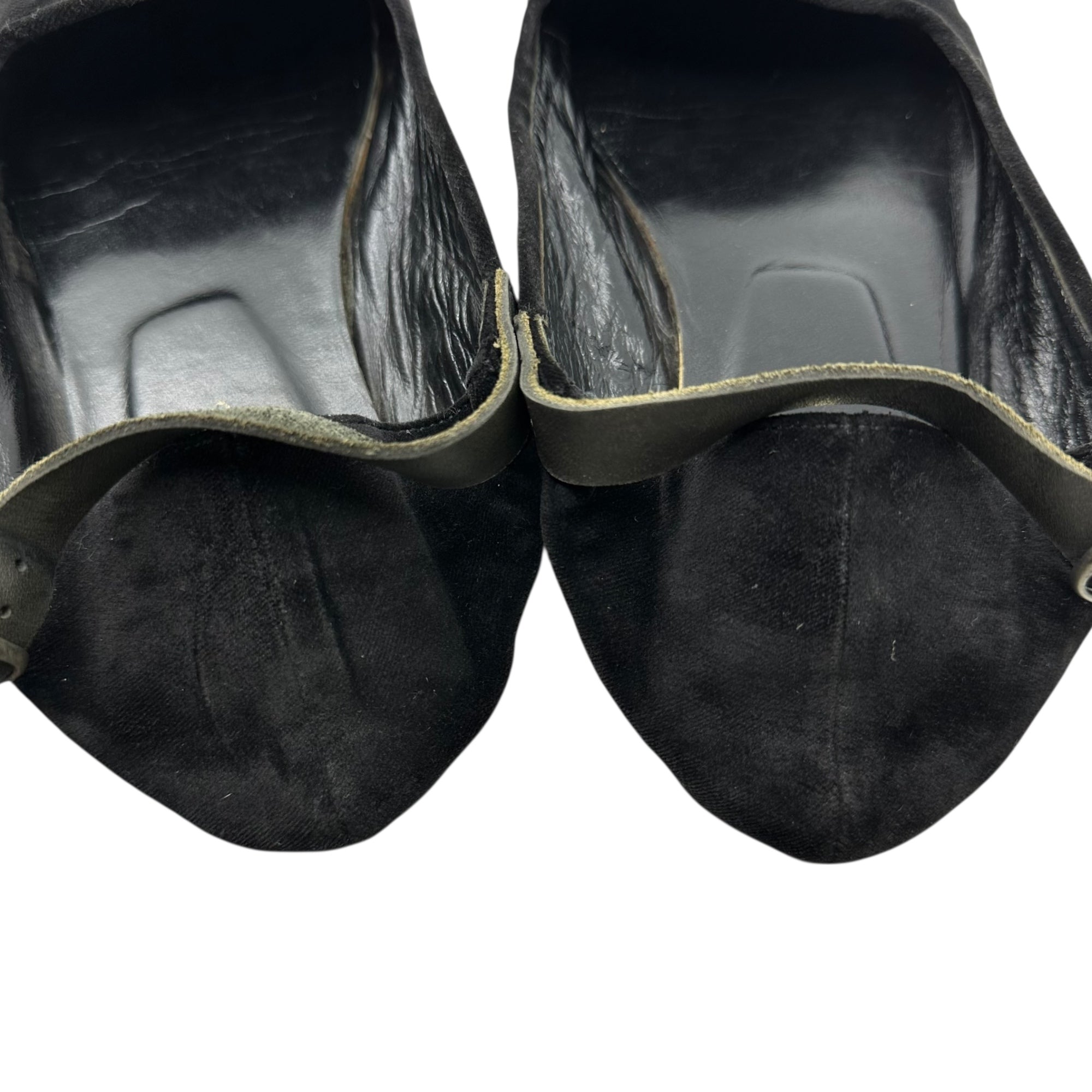 tricot COMME des GARCONS(トリココムデギャルソン) Velour Leather Strap Flat Shoes ベロア レザー ストラップ フラット シューズ S(23cm~23.5cm程度) ブラック パンプス