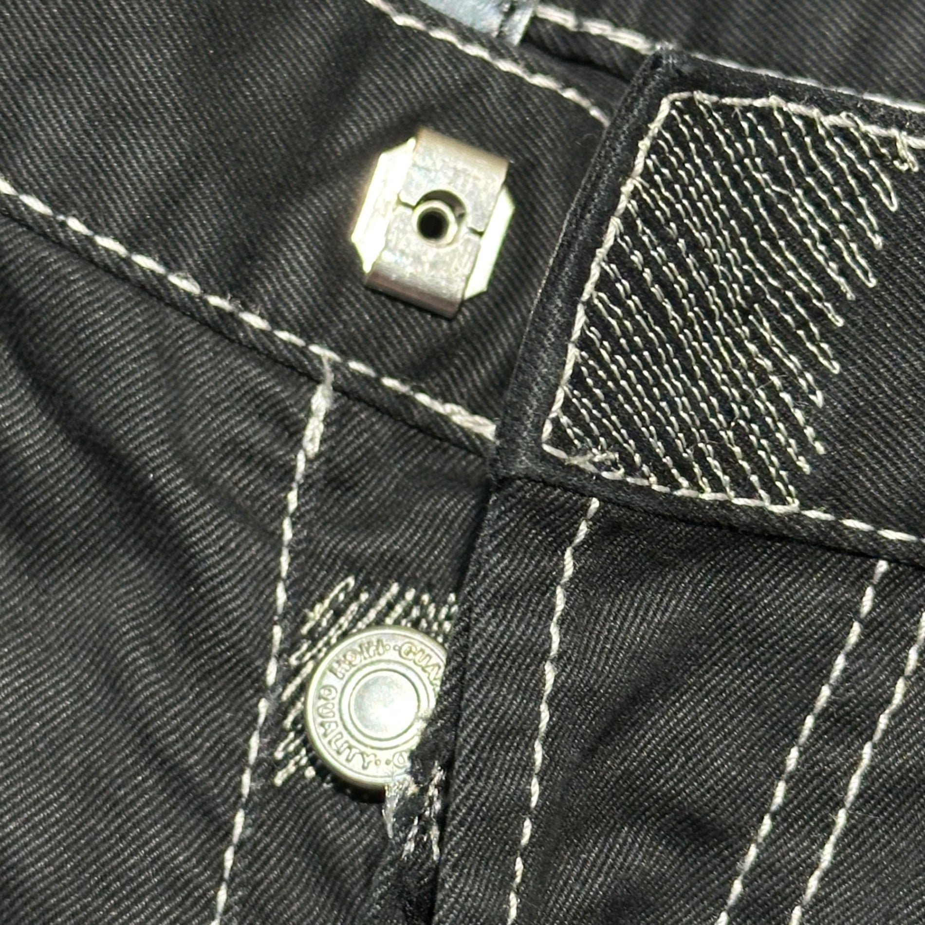 Dior HOMME(ディオールオム) White Stitch Long Skinny Pants ホワイト ステッチ ロング スキニー パンツ 28 ブラック