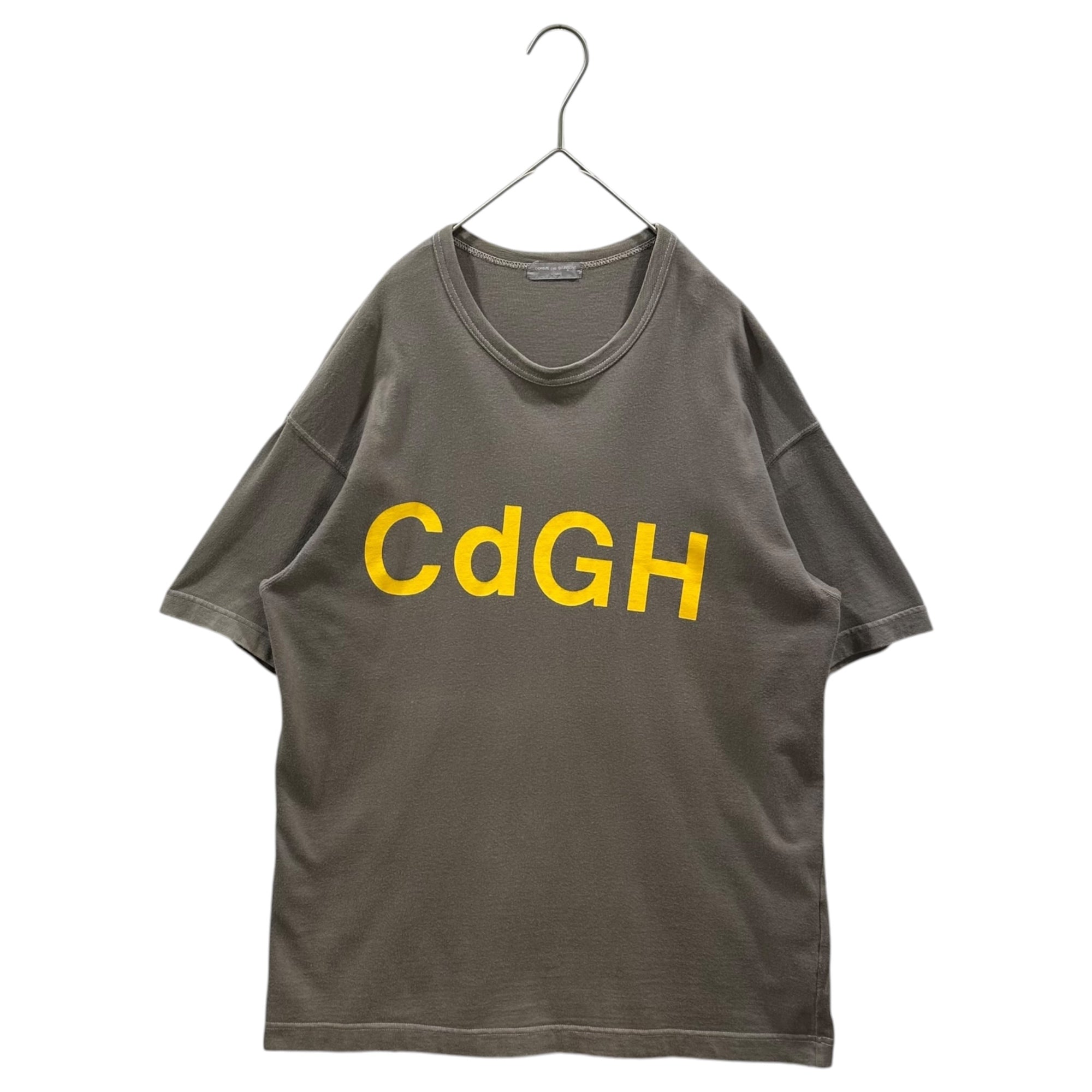 COMME des GARCONS HOMME(コムデギャルソンオム) 00's CdGH Logo Print Crew Neck T-Shirt ロゴ プリント クルーネック Tシャツ HT-100170 FREE グレー×イエロー AD1999 田中啓一デザイン期 田中オム