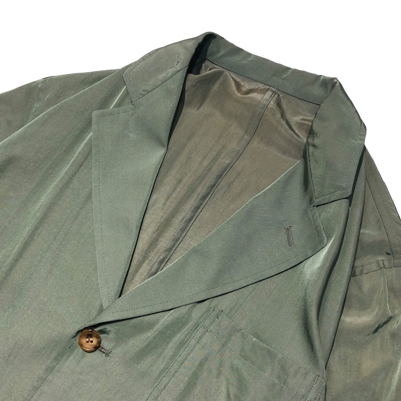 92SS エスニック期 Ethnic all silk pocket 3B jacket エスニック オール シルク ポケット 3B ジャケット PJ-110630 M カーキ AD1991 コレクションランウウェイ着用モデル