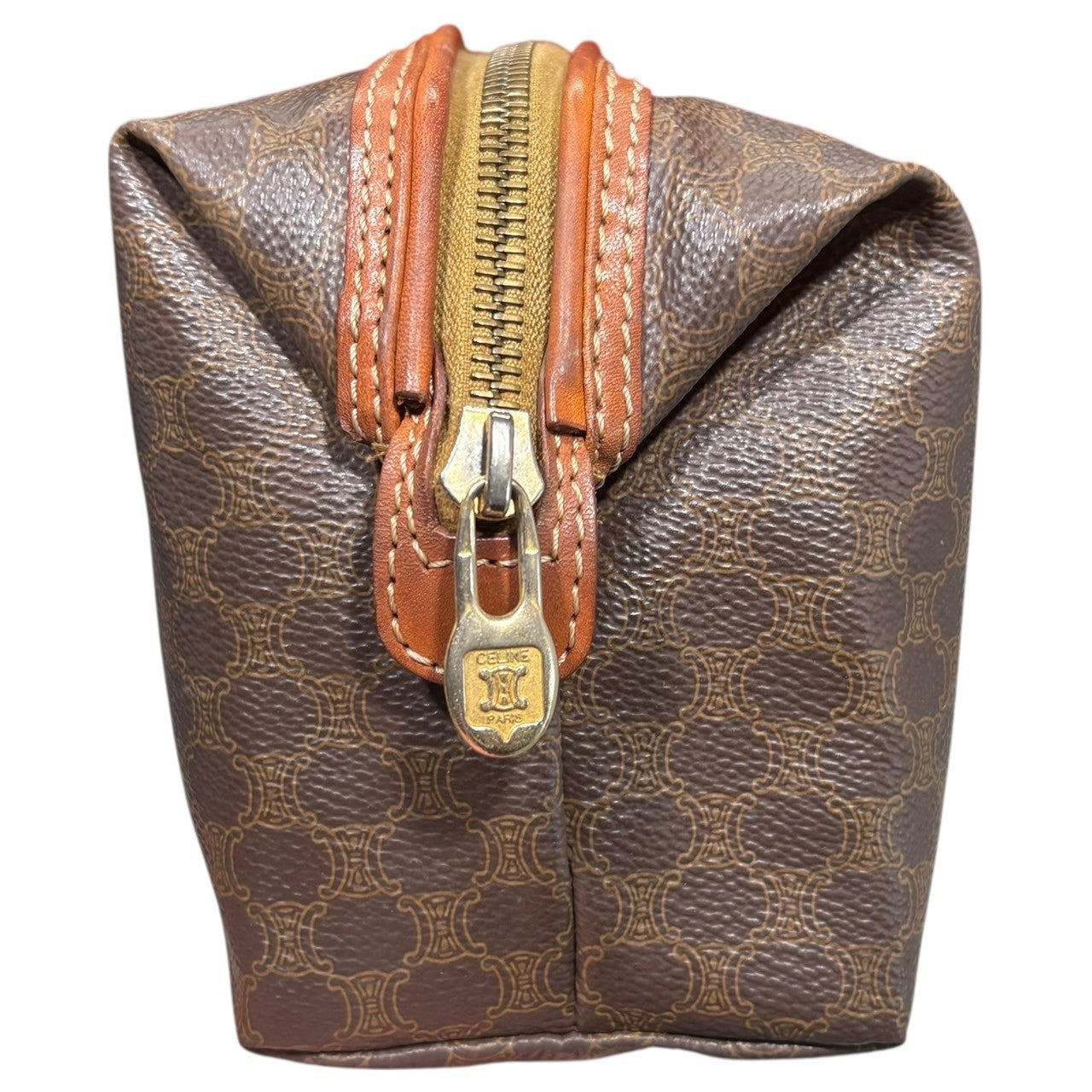 CELINE(セリーヌ) Macadam Pattern Cosmetic Pouch マカダム柄 コスメ ポーチ ブラウン OLD オールド