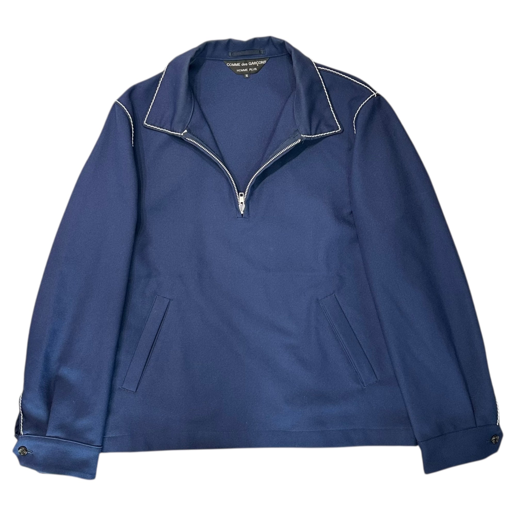 COMME des GARCONS HOMME PLUS(コムデギャルソンオムプリュス) 99AW Souvenir Kitsch stitch pullover Jacket スーベニールキッチュ期 ステッチ プルオーバー ジャケット M ネイビー エルメス期
