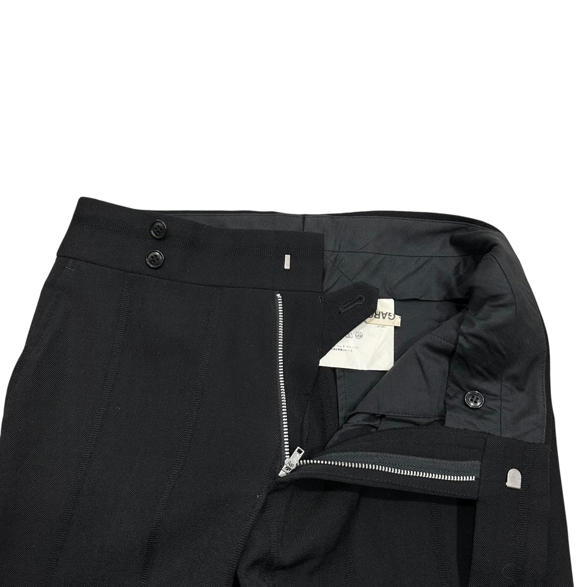 COMME des GARCONS(コムデギャルソン) 2001AW Stripe Wool Slacks ストライプ ウール スラックス GC-P003 S ブラック AD2001 00s アーカイブ
