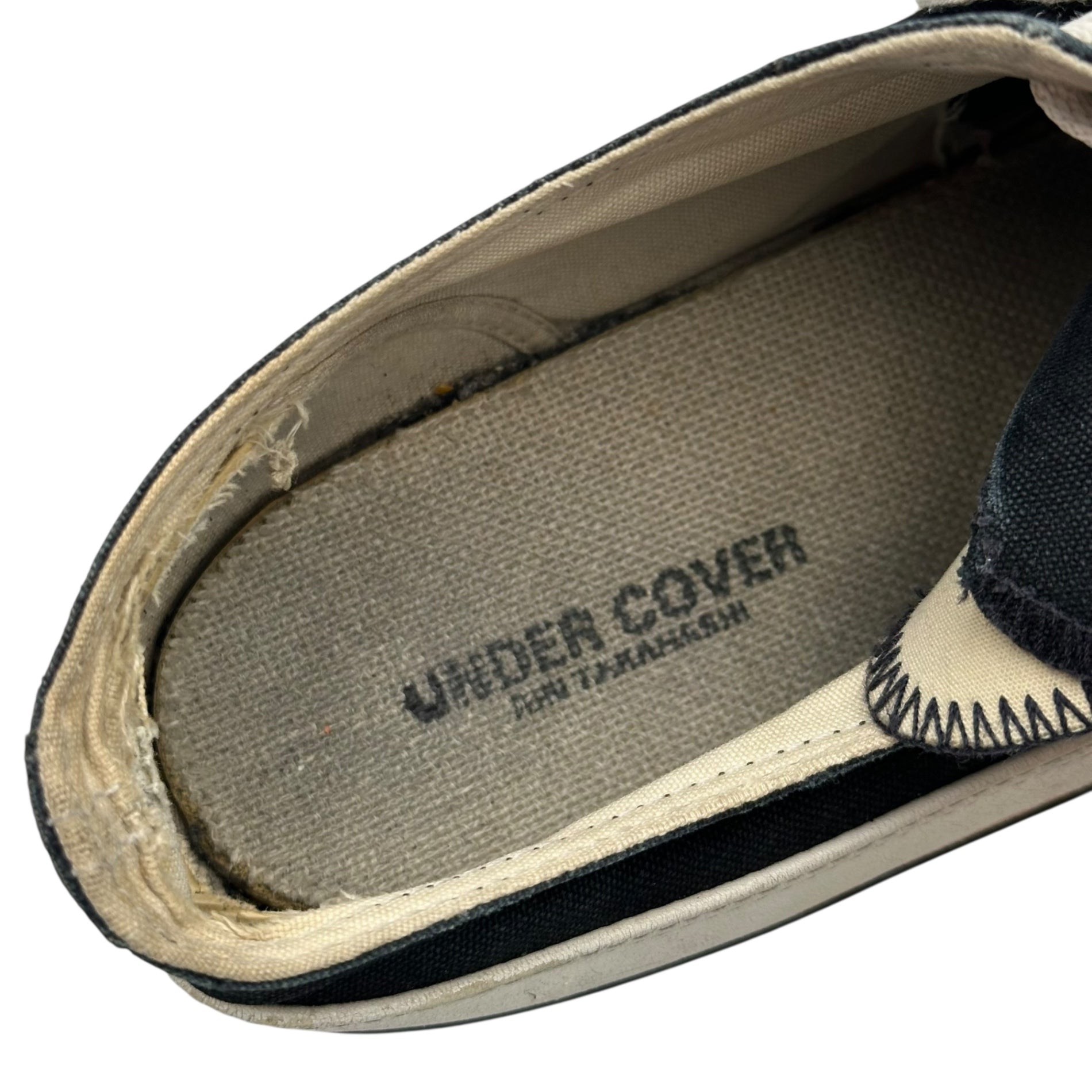 UNDERCOVER(アンダーカバー) 96AW WIRE Period Toe-Painted All Star Type Low-Cut Sneakers ワイヤー期 つま先塗装 オールスター タイプ ローカットスニーカー L(27.5~28.0cm程度) ブラック×ホワイト×レッド 1996年 初期アイテム 稀少 AS型