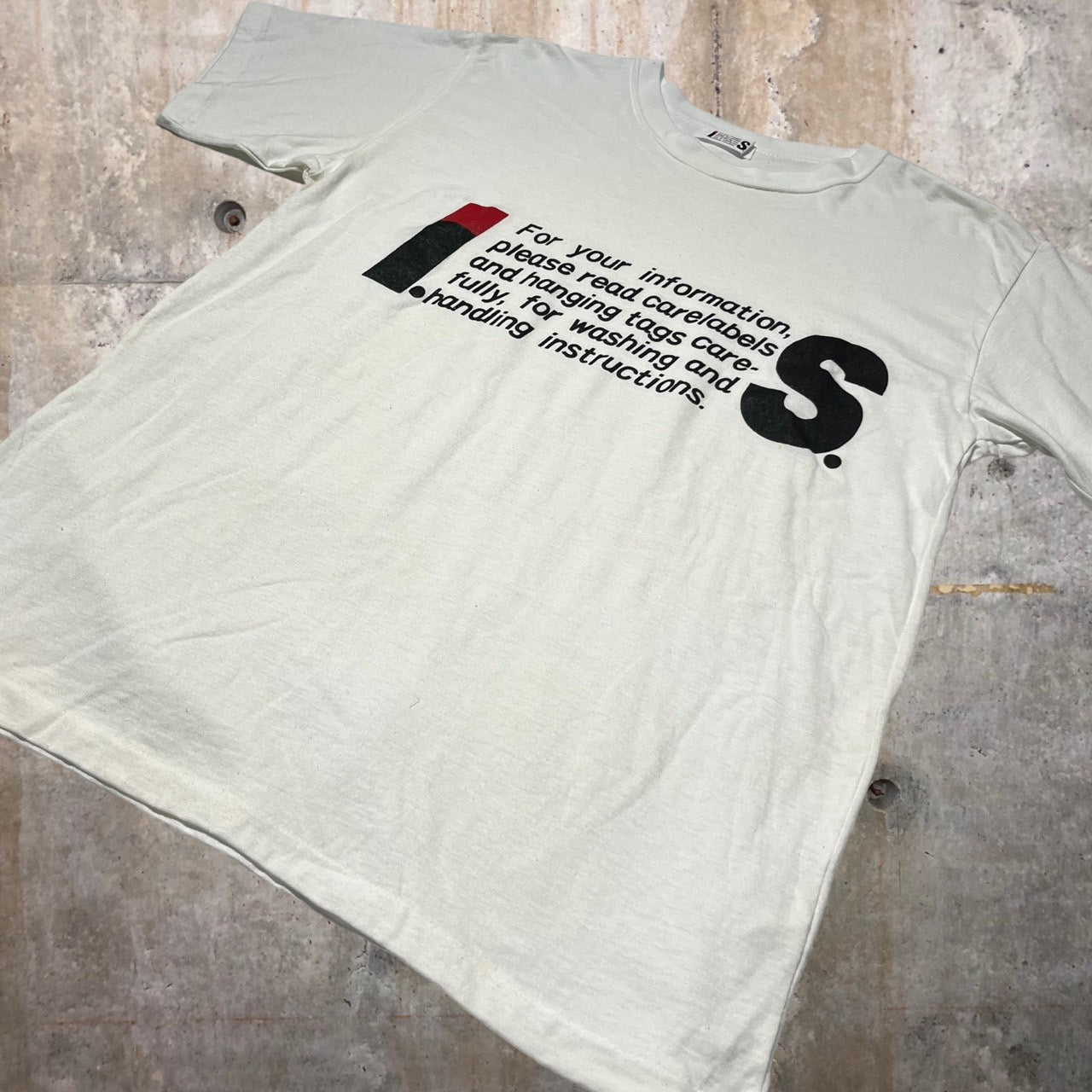 i.s. ISSEY MIYAKE(アイエス イッセイミヤケ) 90's "IS"logo print T-shirt/ロゴTシャツ IS10-JK004 M ホワイト