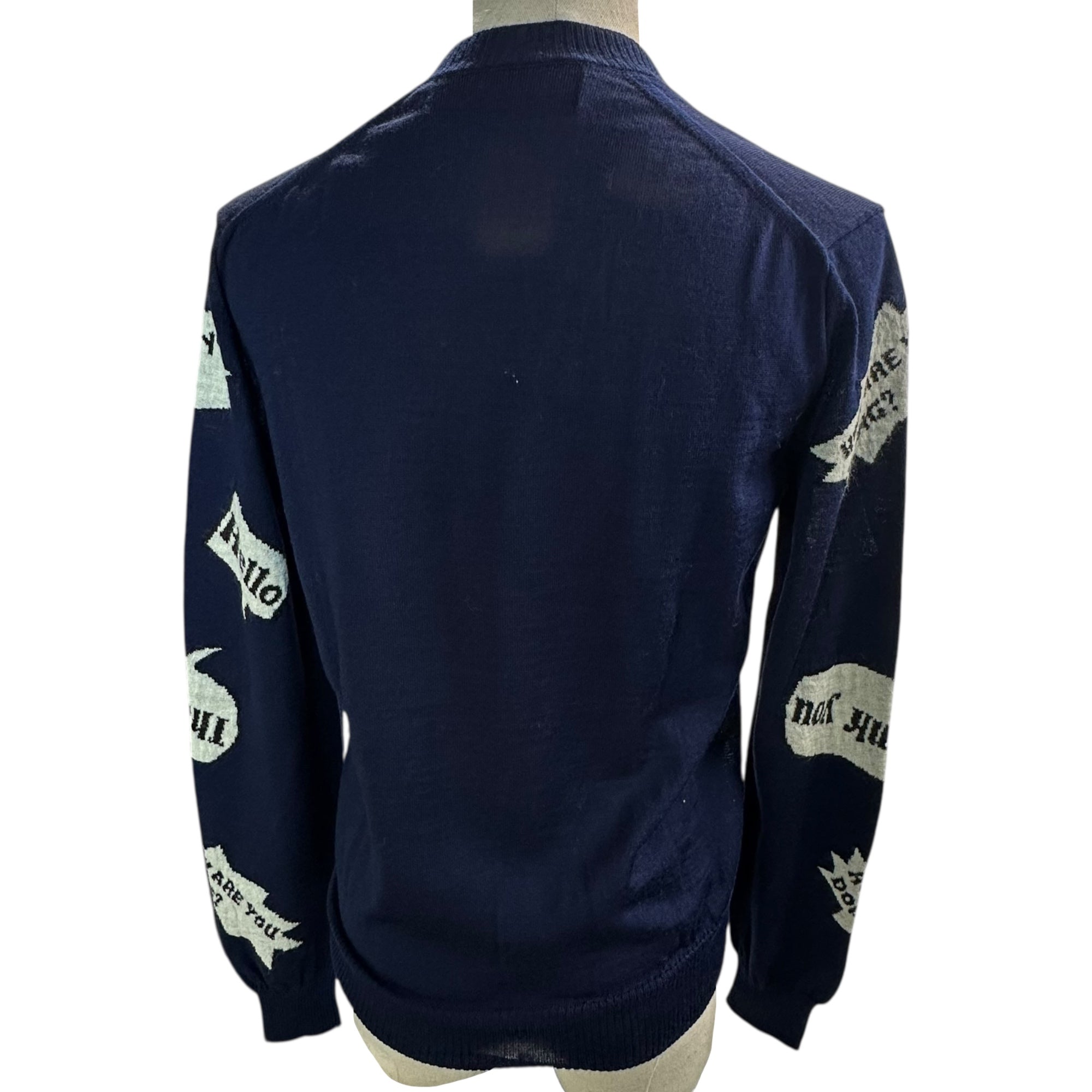 tricot COMME des GARCONS(トリココムデギャルソン) 15AW Speech Bubble Design Mohair-Blend Wool Button Cardigan 吹き出し セリフ デザイン モヘア混 ウール ボタン カーディガン TP-N207 FREE ネイビー AD2015