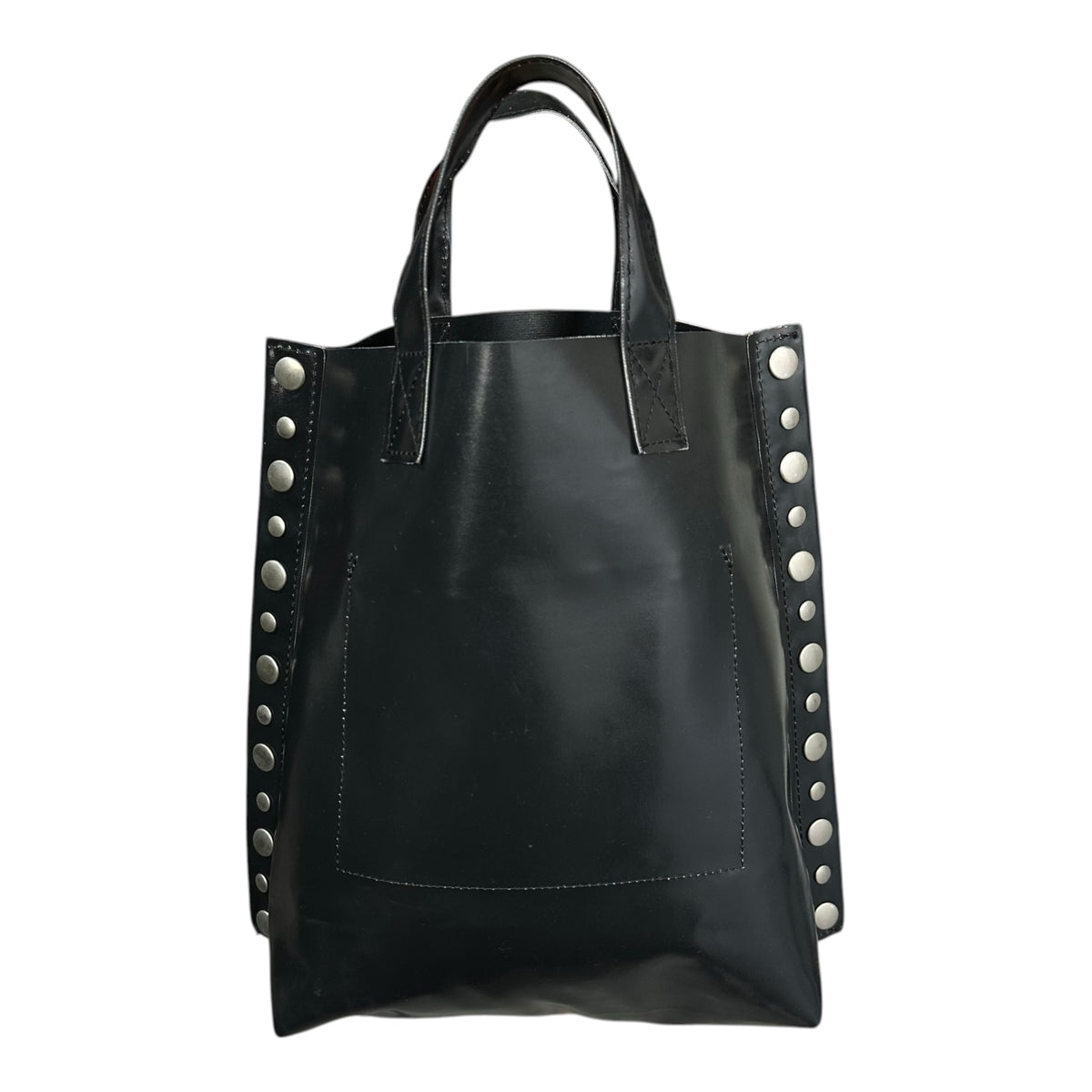 tricot COMME des GARCONS(トリココムデギャルソン) Side-Studded Vinyl Hand Tote Bag サイド スタッズ ビニール ハンド トート バッグ ブラック×シルバー