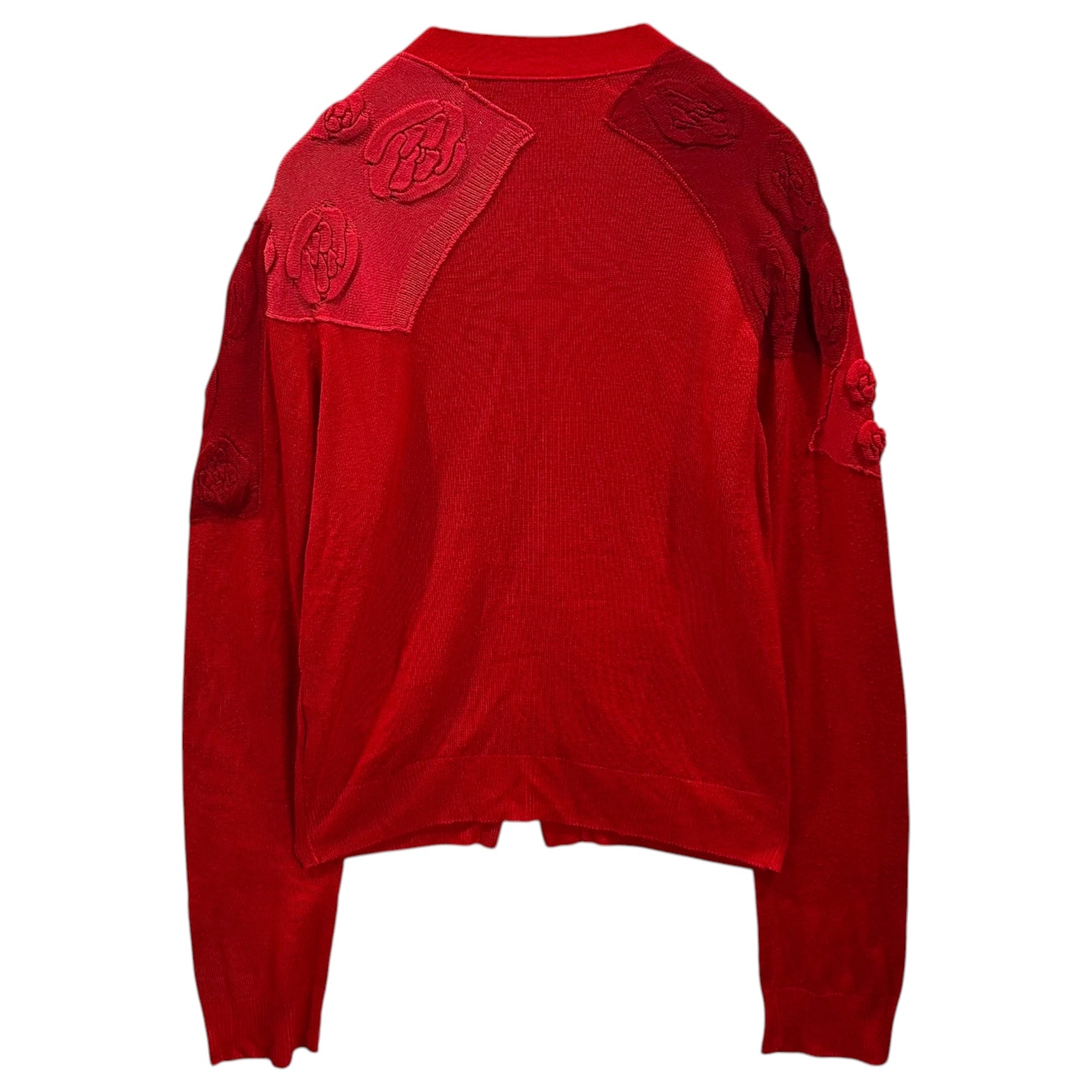 COMME des GARCONS(コムデギャルソン) 1999AW Yarn-Dyed Floral-Patterned Knit Cardigan 製品染め 花形織り ニット カーディガン GN-100070 FREE レッド AD1999 90s アーカイブ