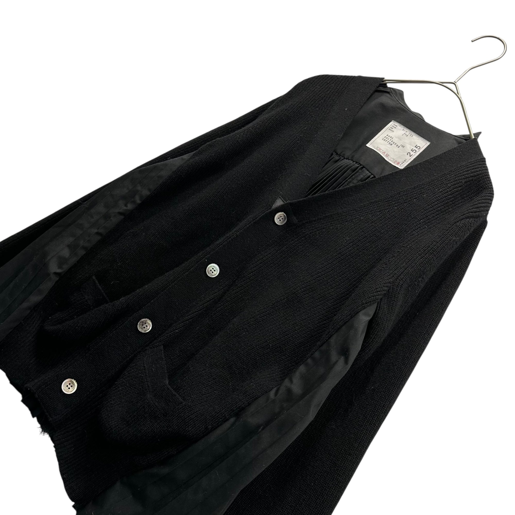 sacai(サカイ) 24AW Cotton Pleated Stripe Poplin Cardigan コットン