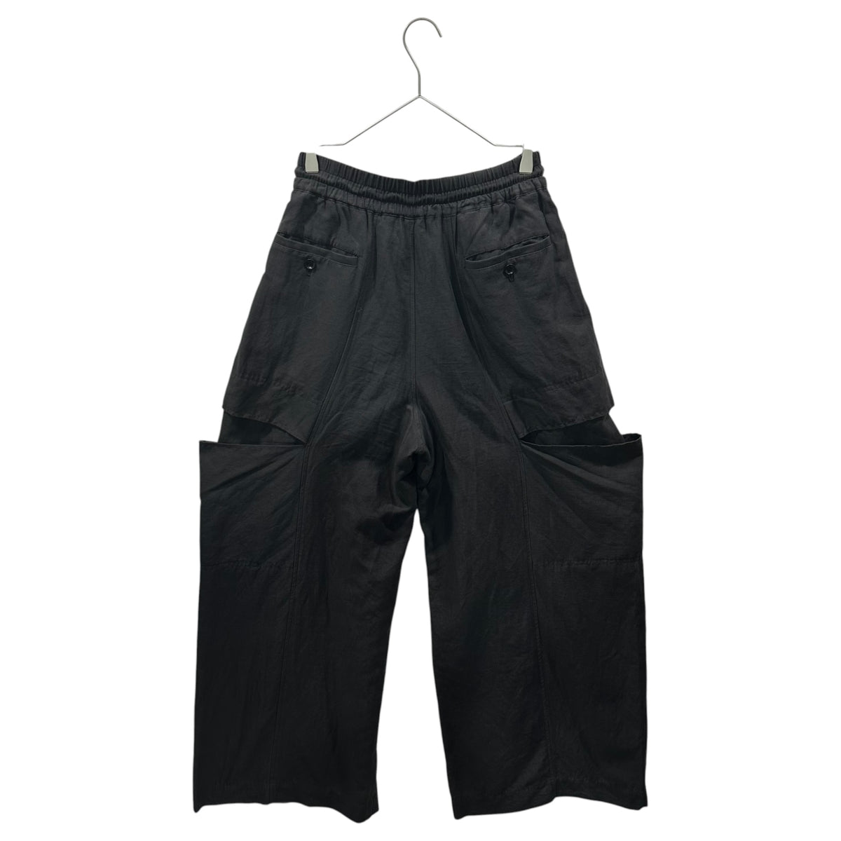 beautiful people(ビューティフルピープル) 2024SS Linen Cotton Satin Bow Silhouette Pants リネン コットン サテン ボウシルエット パンツ 1415105012 38 グレー