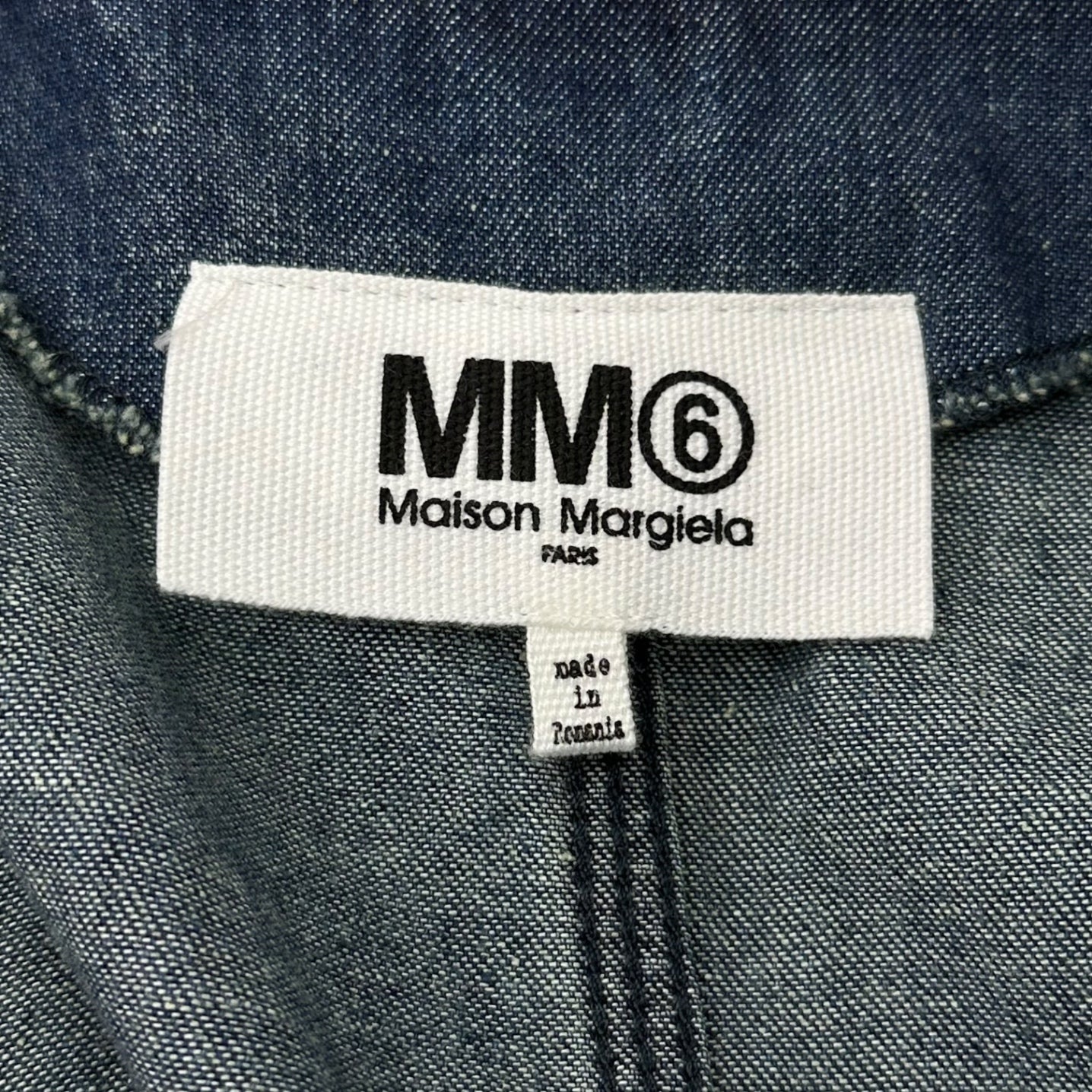 MM6 Maison Margiela(エムエムシックス) 19SS V-Neck Denim Smock Dress Vネック デニム スモック ワンピース S52CT0376 S30512 36(S程度) インディゴ