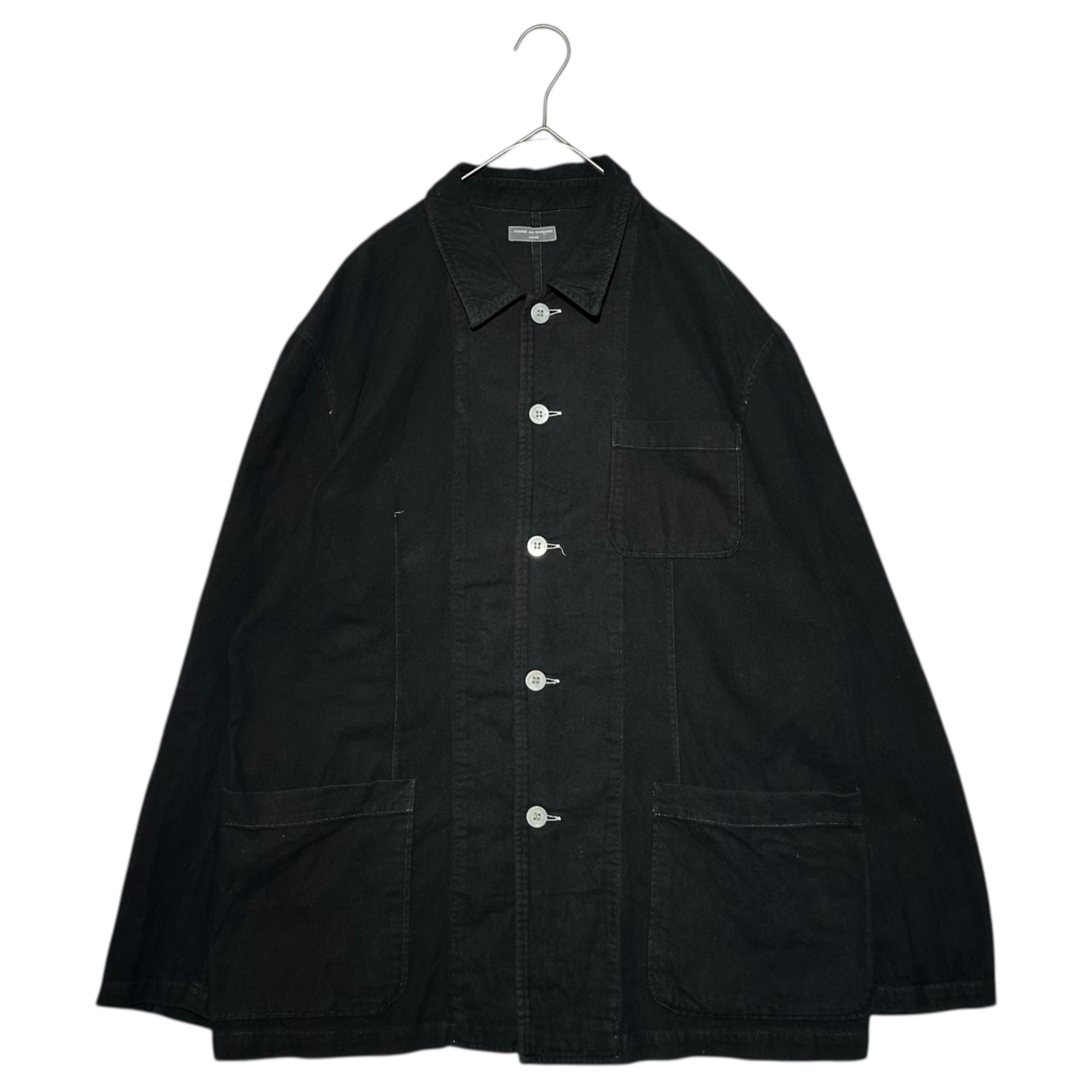 COMME des GARCONS HOMME(コムデギャルソンオム) 01SS Cotton flannel coverall jacket コットン ネル カバーオール ジャケット HB-040230 FREE ブラック AD2000 田中オム