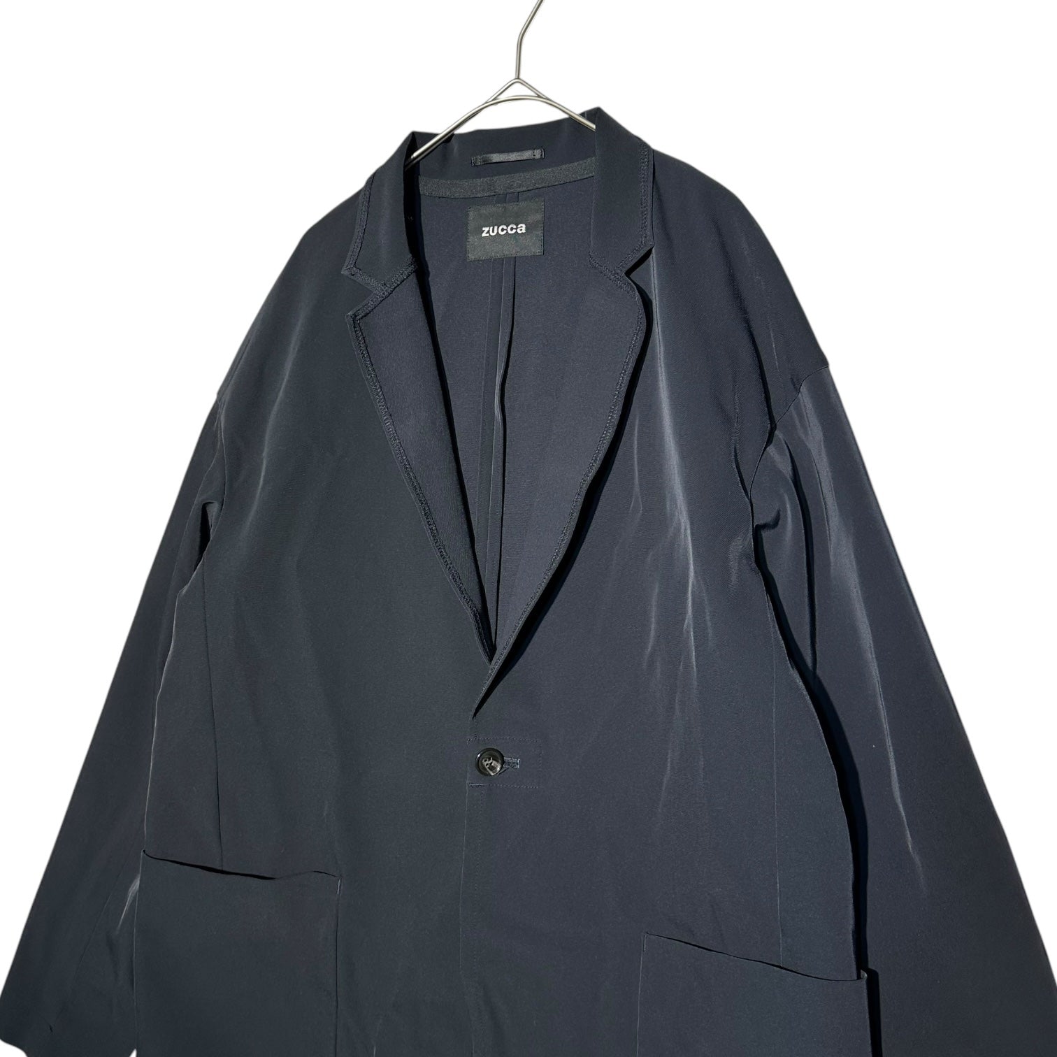 zucca(ズッカ) Nylon Poly Stretch Casual Tailored Jacket ナイロン ポリ ストレッチ カジュアル テーラード ジャケット CZ94FD546 L ブラック